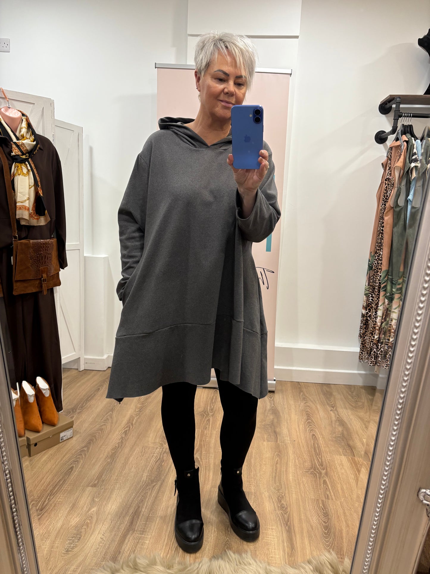 Lightweight, Fleece Longline hoody