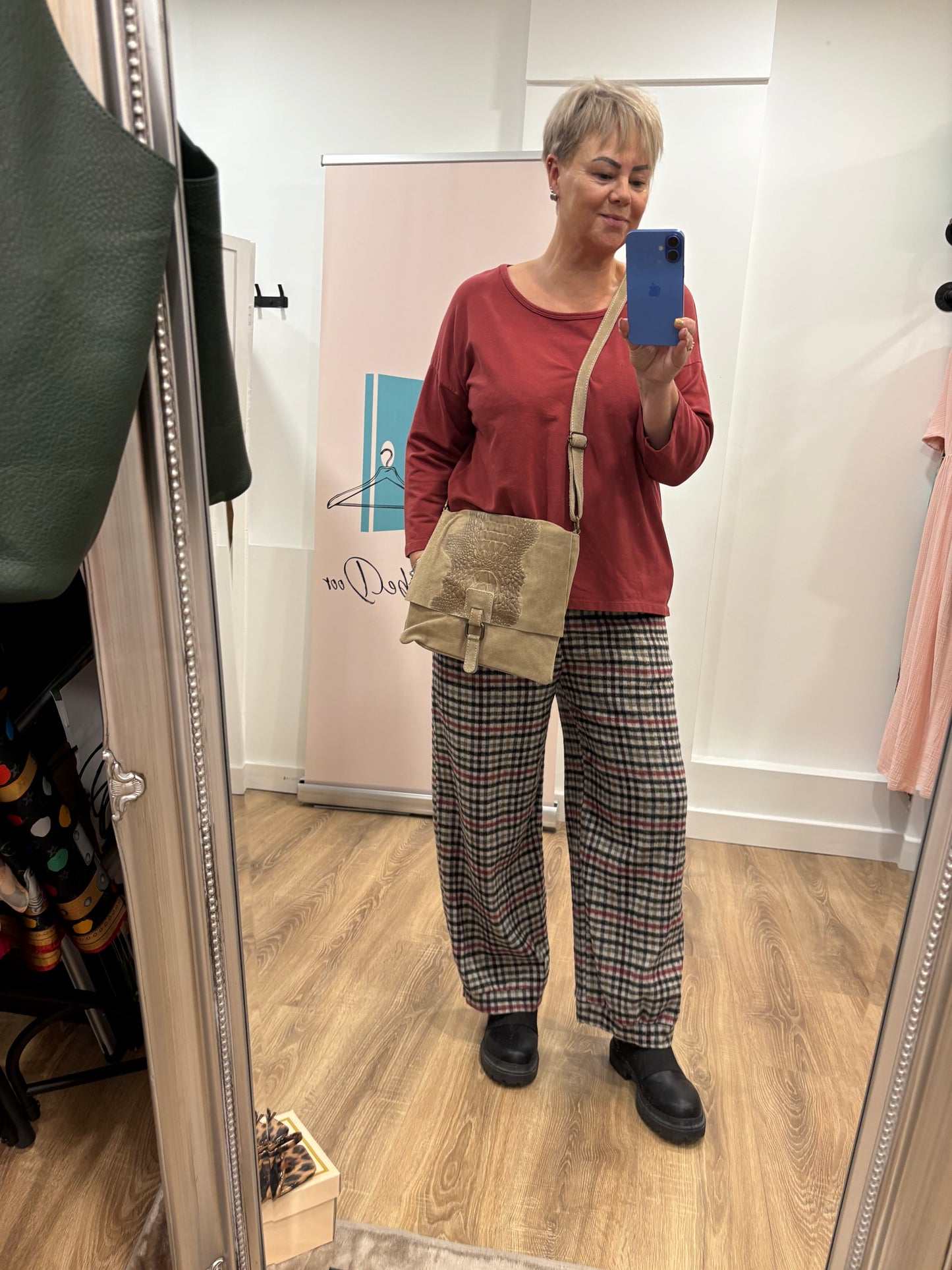 Checked Balloon Trousers