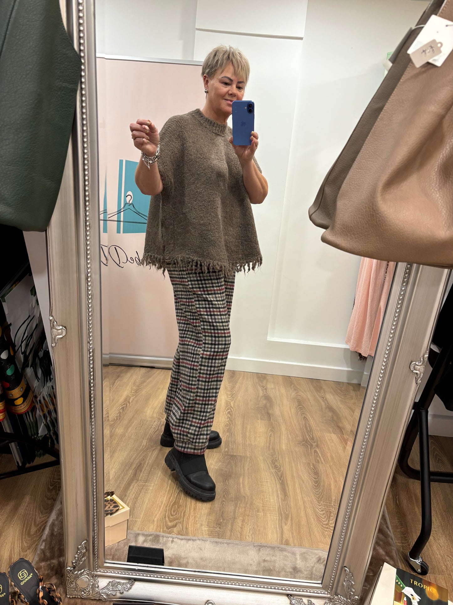 Checked Balloon Trousers
