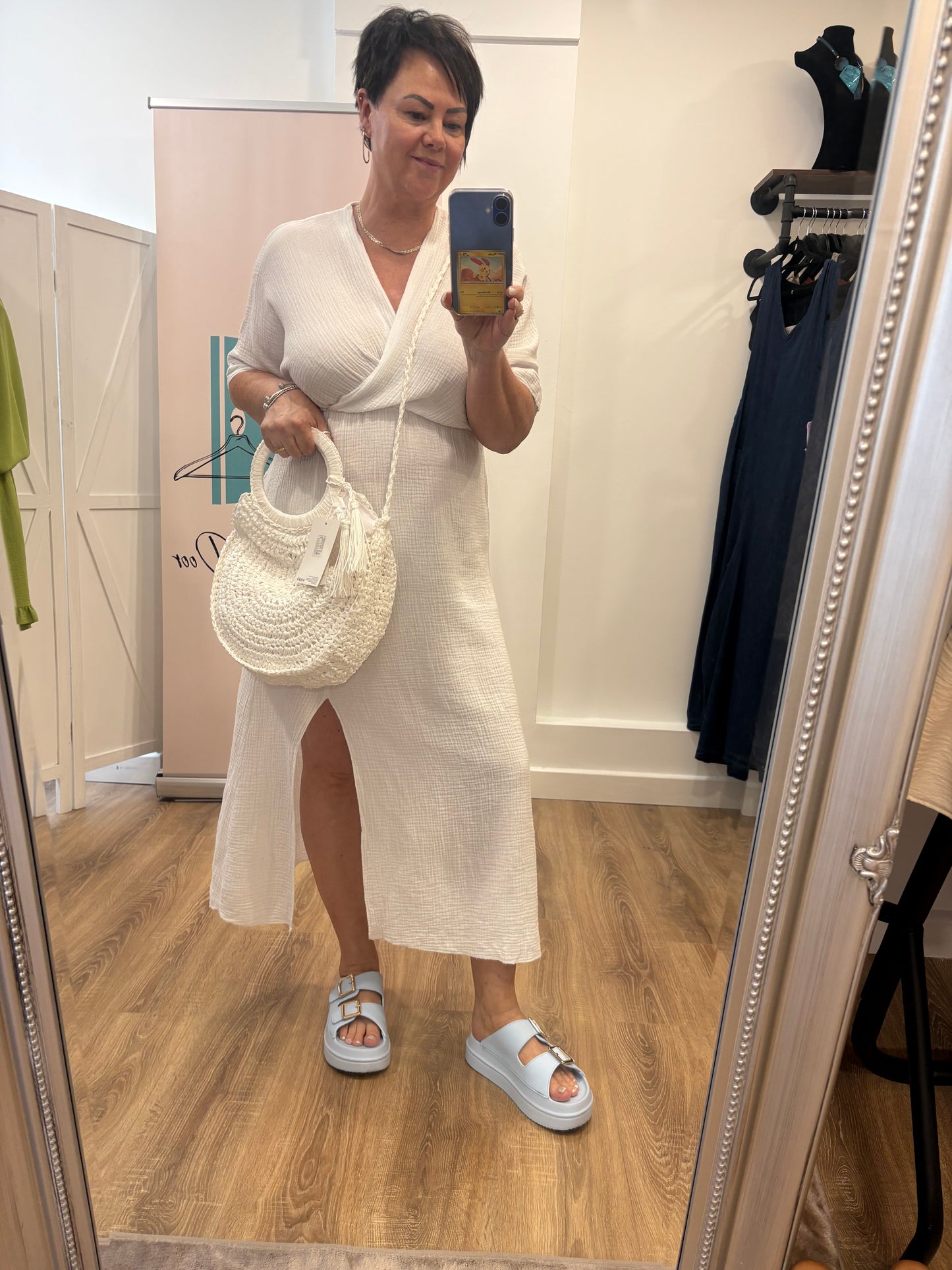 Cheesecloth Wrap Maxi Dress