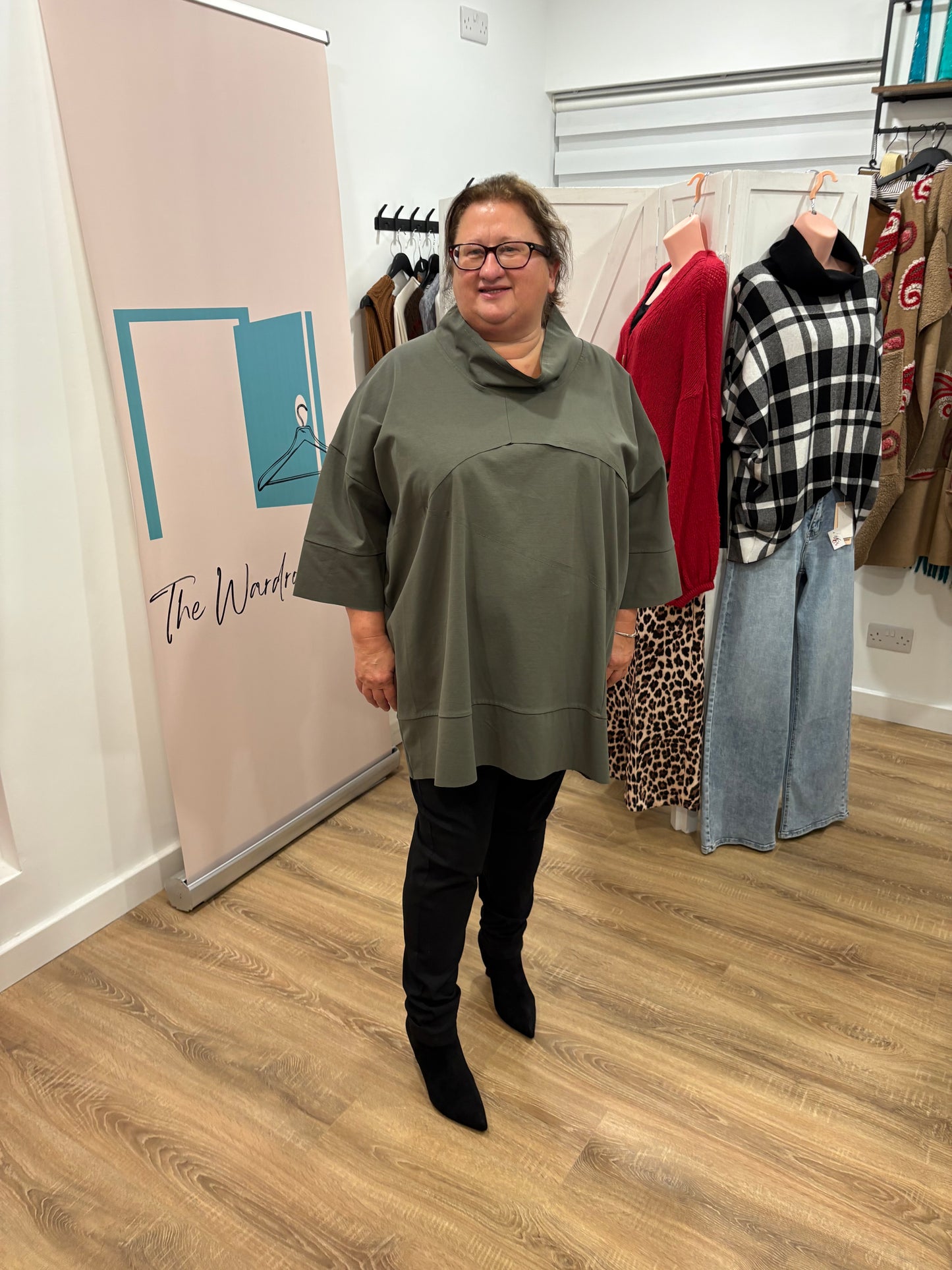 Seam and Collar Detail Oversized Tunic