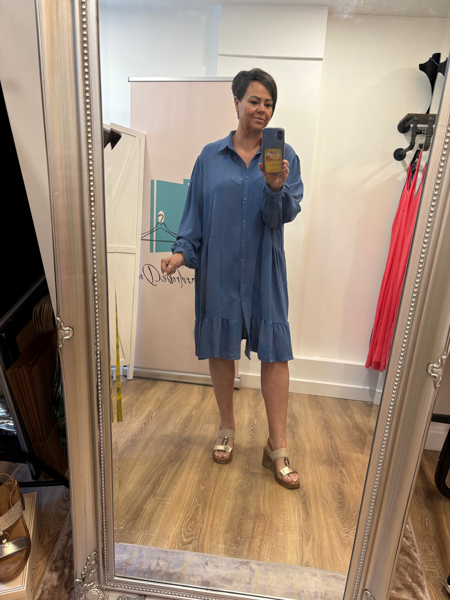 Shirt Style Midi Dress