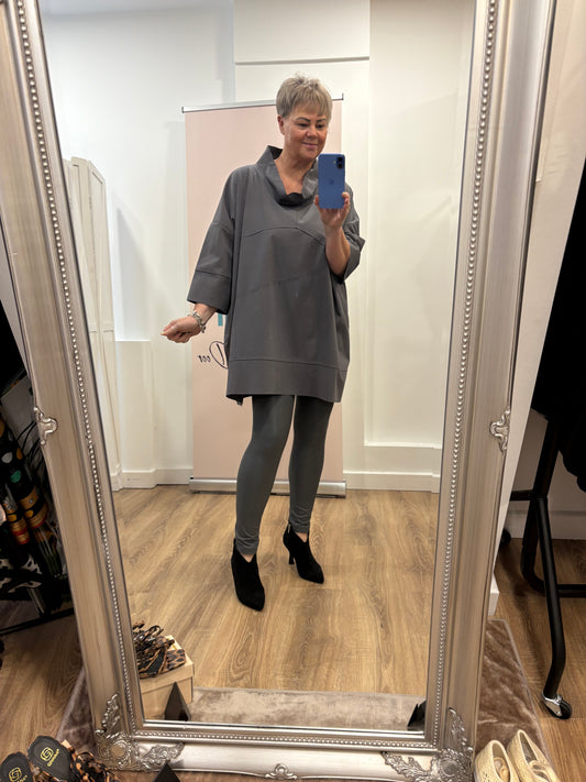 Seam and Collar Detail Oversized Tunic