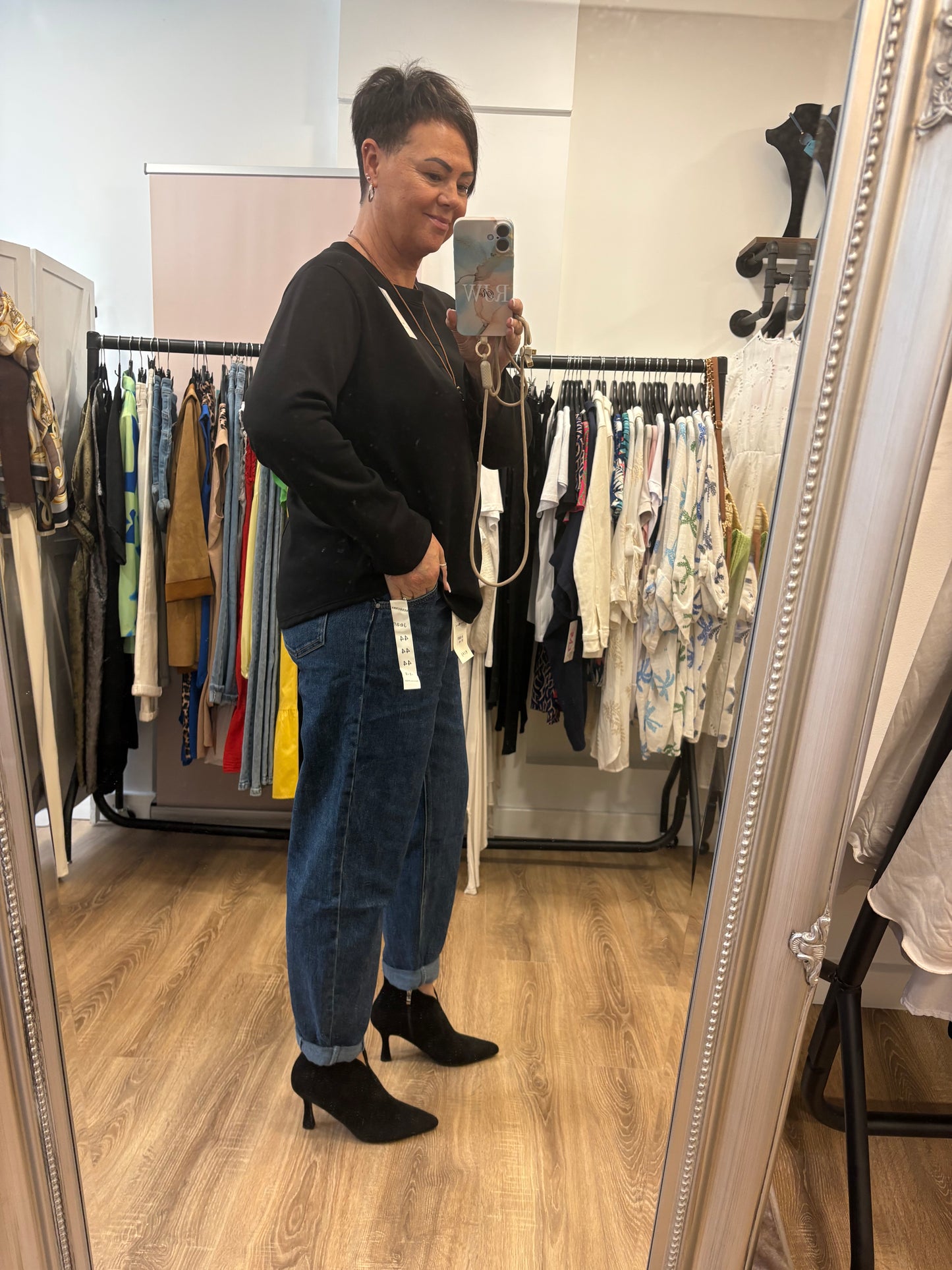 Dark Denim Barrel Jeans