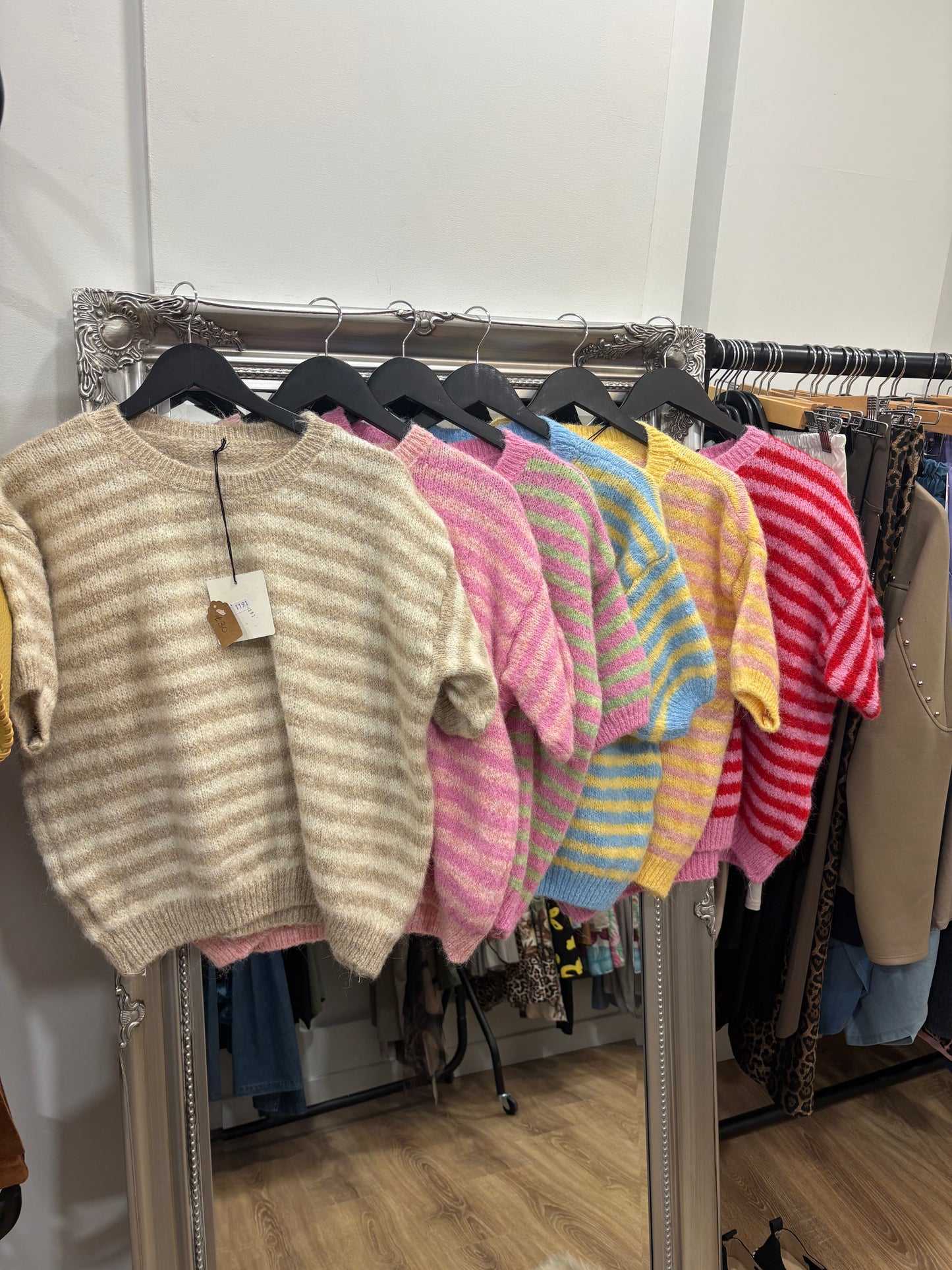 Stripe, Short Sleeve Jumper