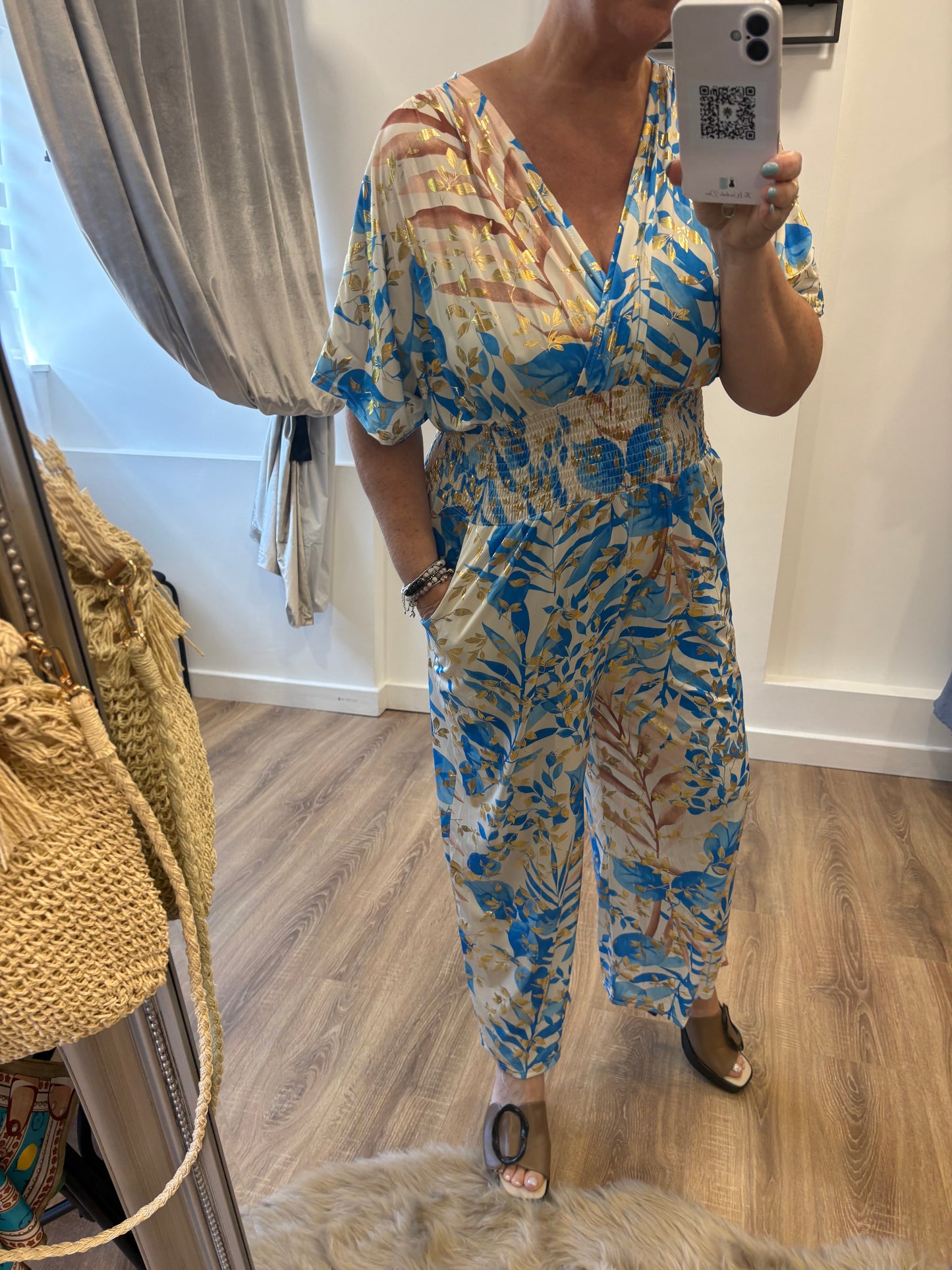 Slinky, Stretch Jumpsuit - Blue