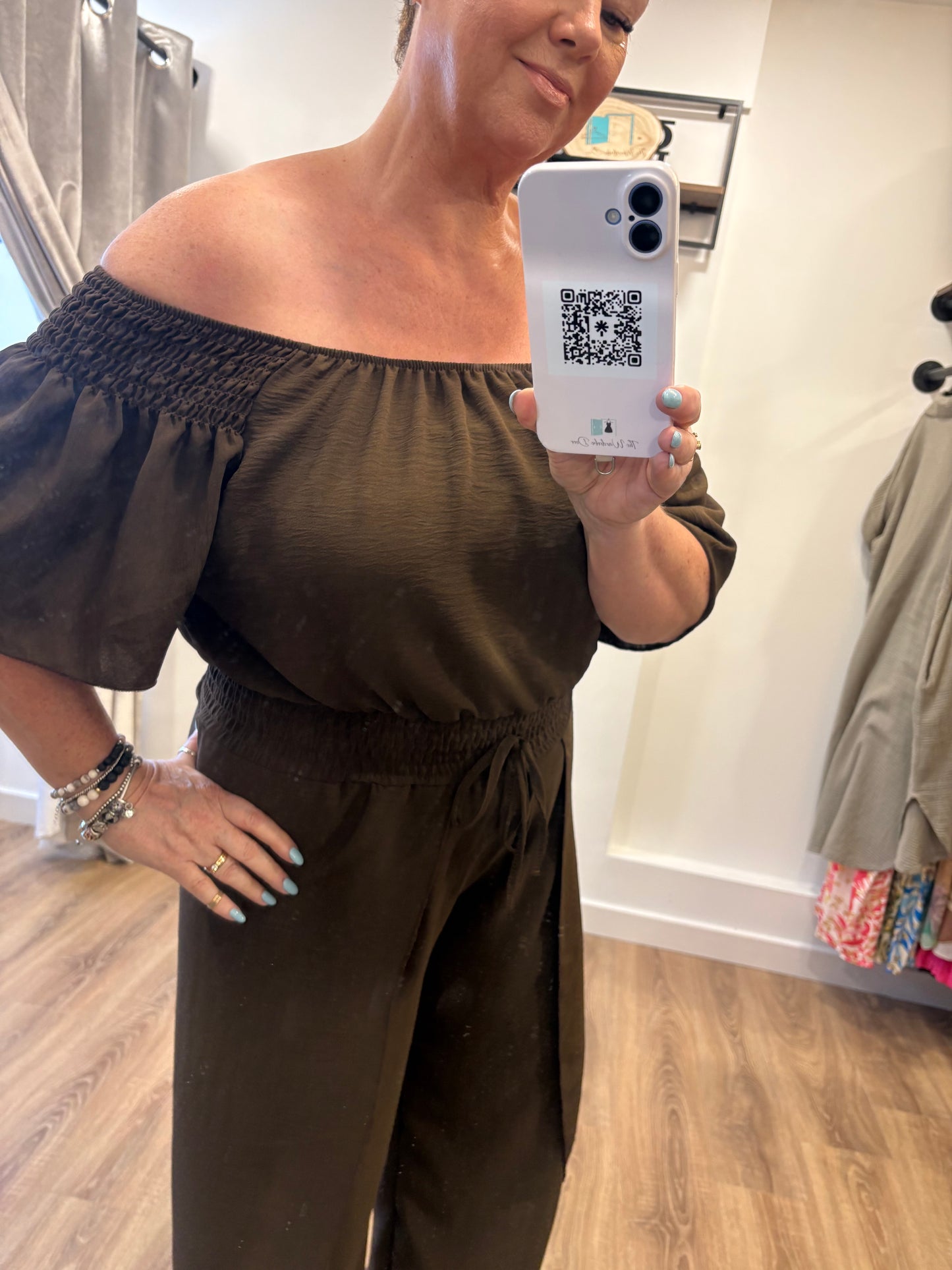 Split Leg Jumpsuit - Brown