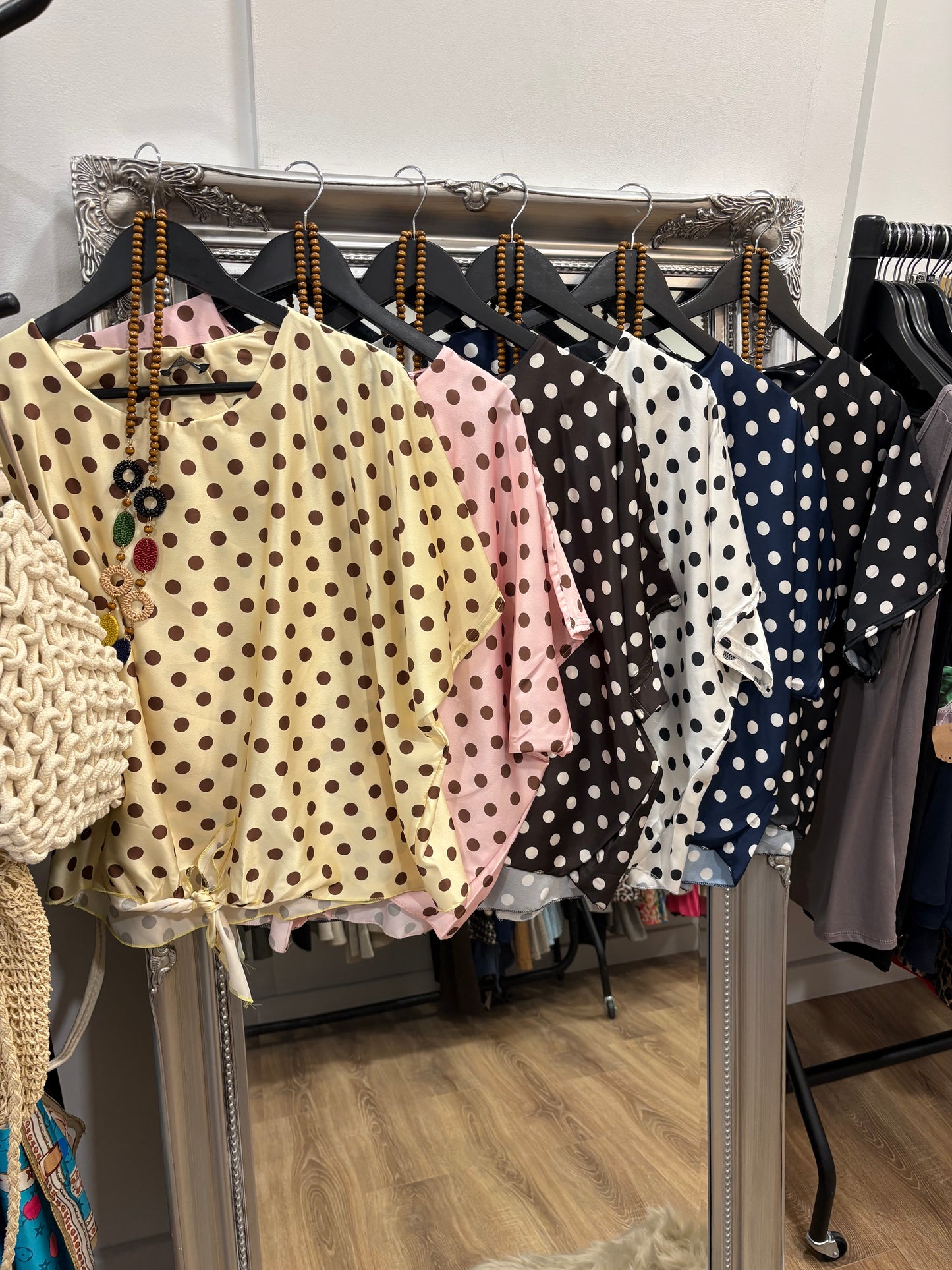 Polka Dot, Tie up Blouse