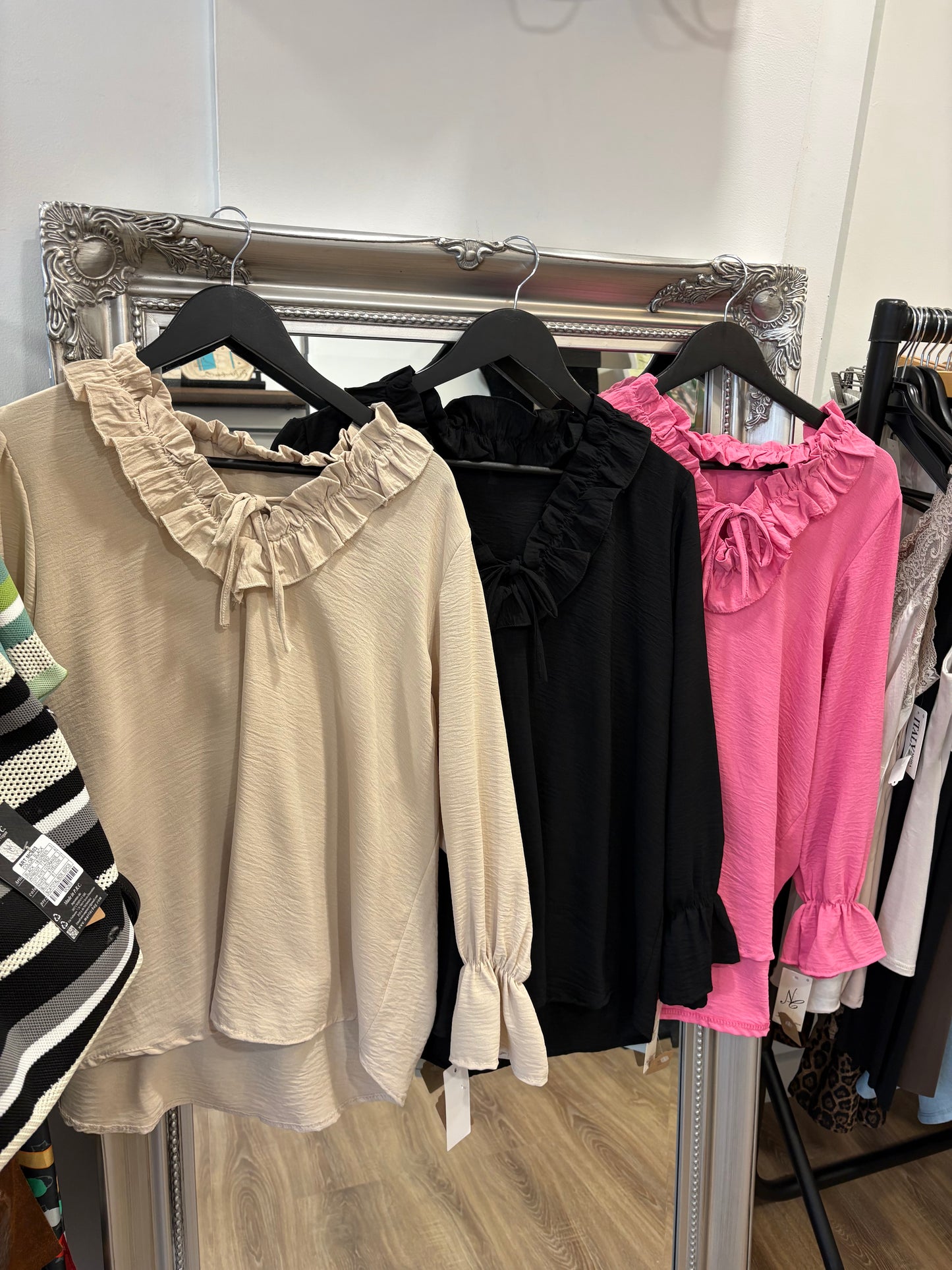 V Neck, Ruffle Blouse