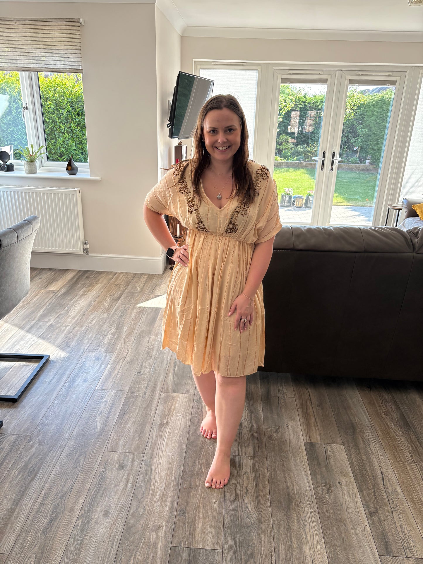 Gold detail Mini Dress