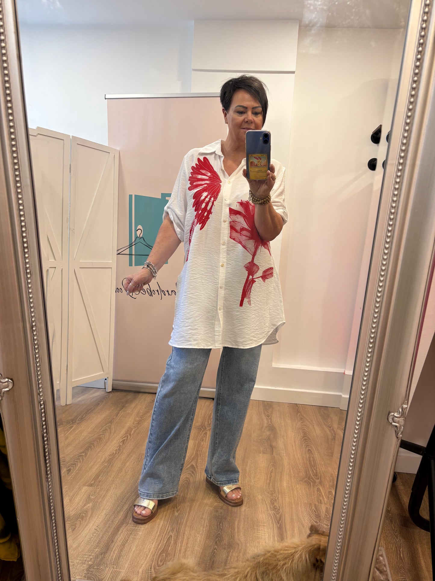 Longline Flowerbird Shirt