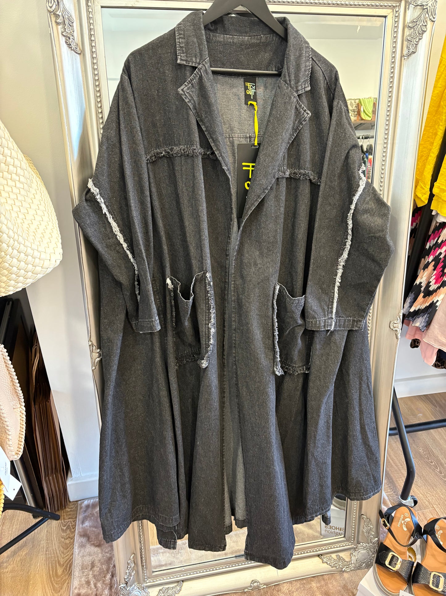 Longline Denim Duster Coat