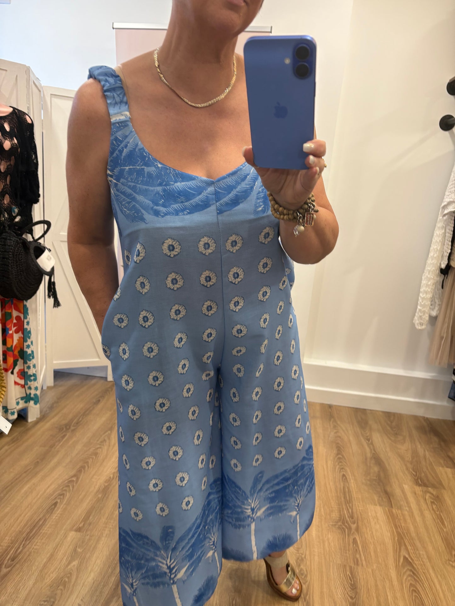 Wide Leg, Printed Jumpsuit.