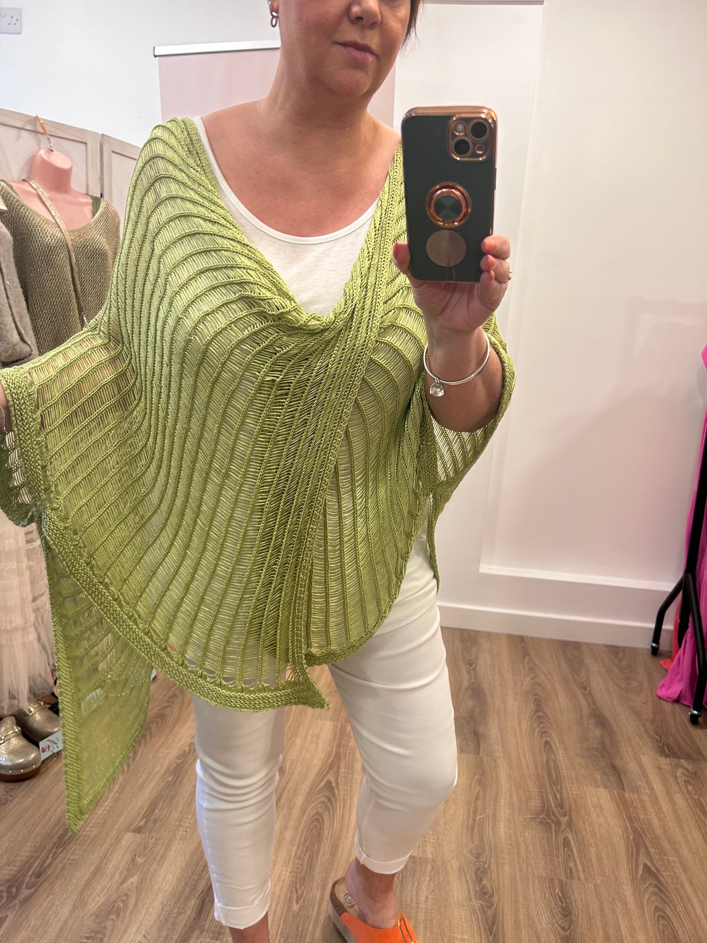 Open Weave Knitted Wrap Top