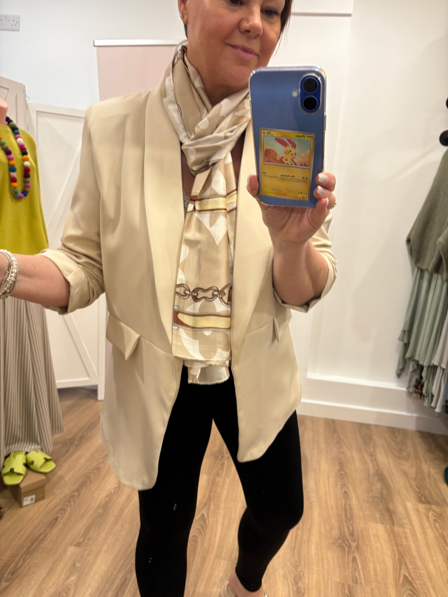 Ruched Sleeve Blazer