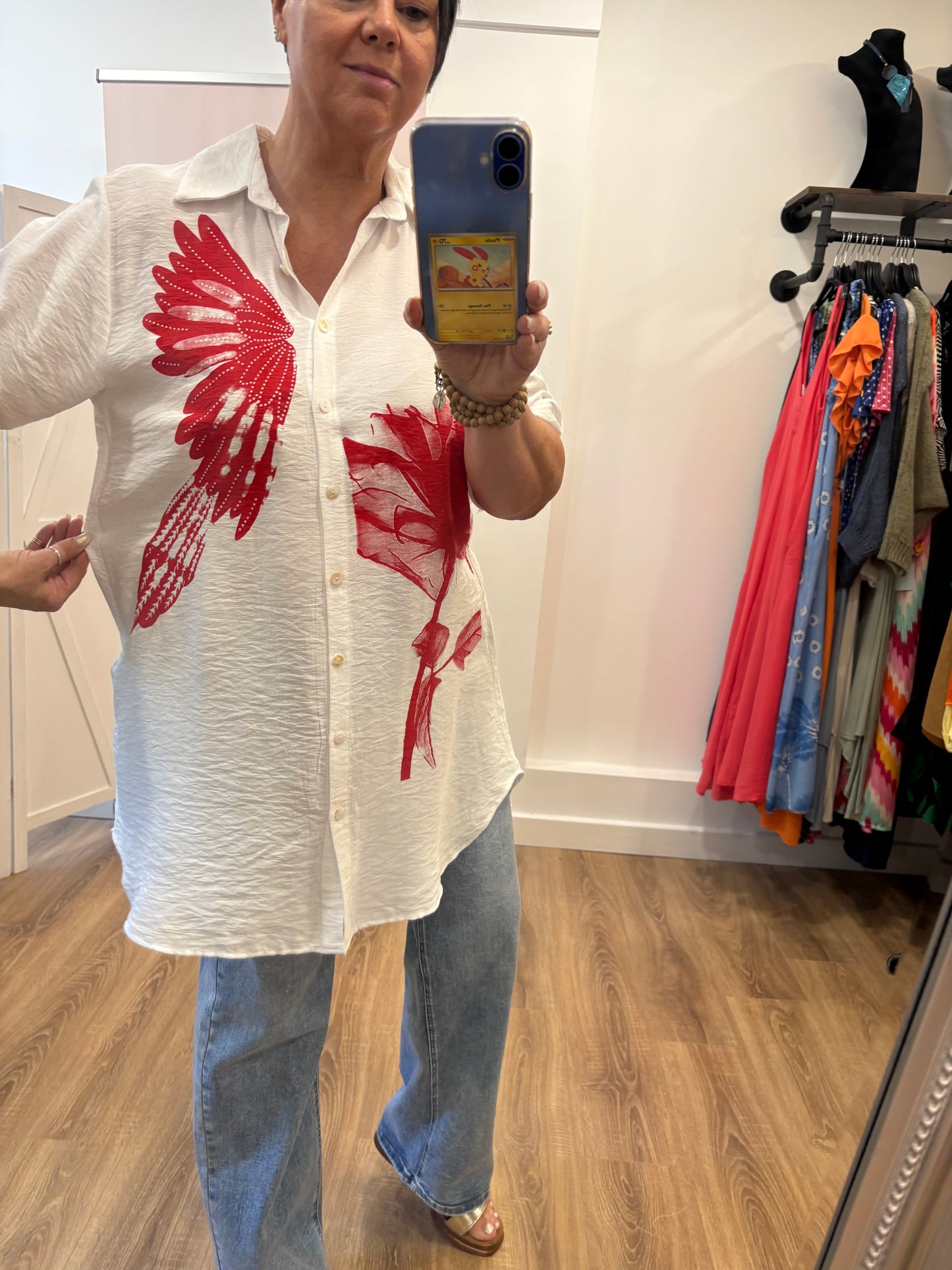 Longline Flowerbird Shirt