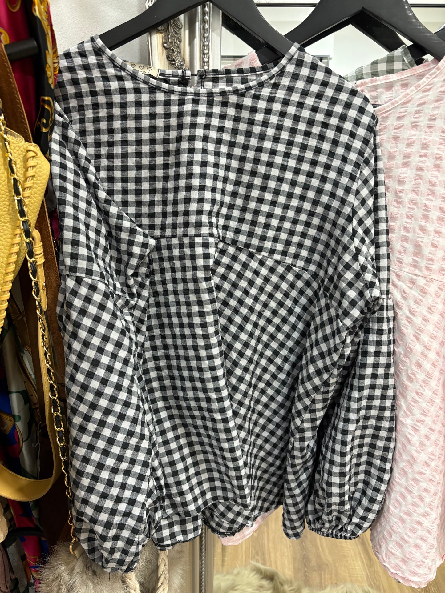 Gingham Smock Blouse