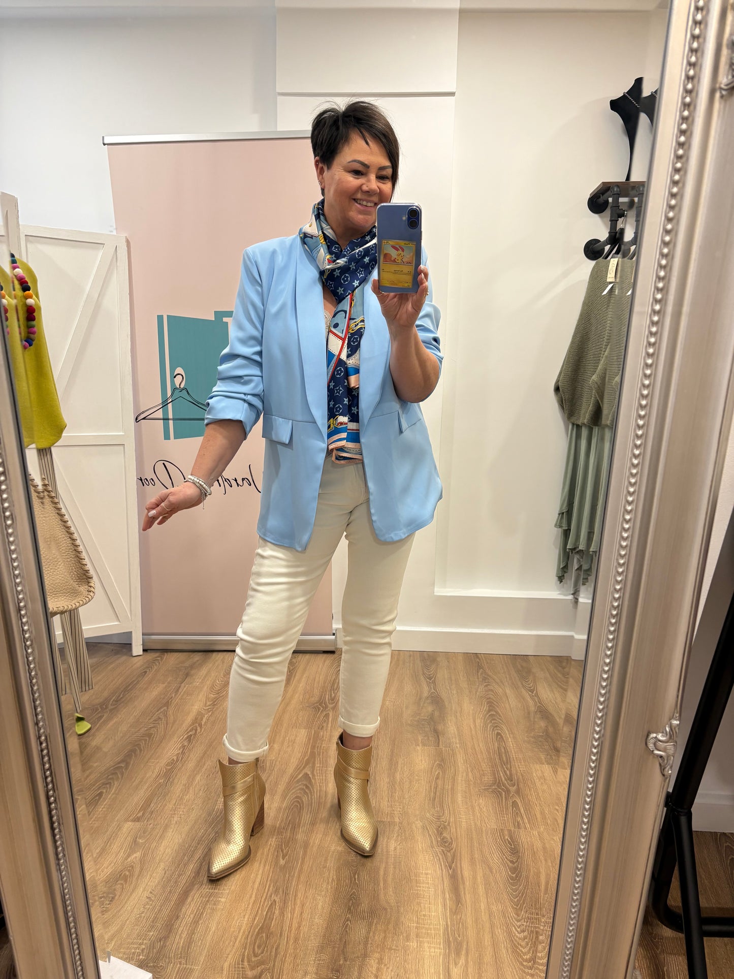 Ruched Sleeve Blazer