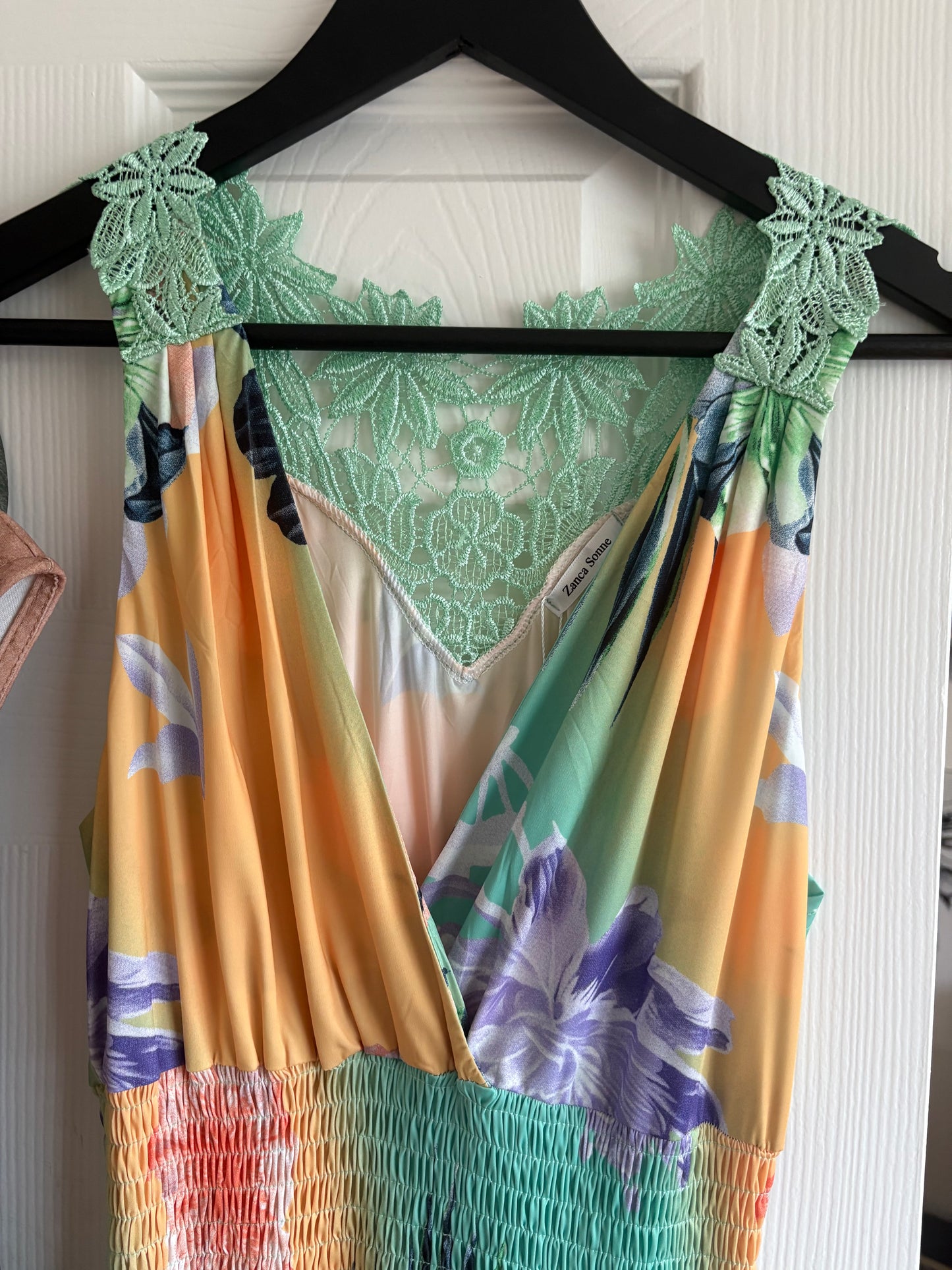 Stretchy lace top Maxi dress