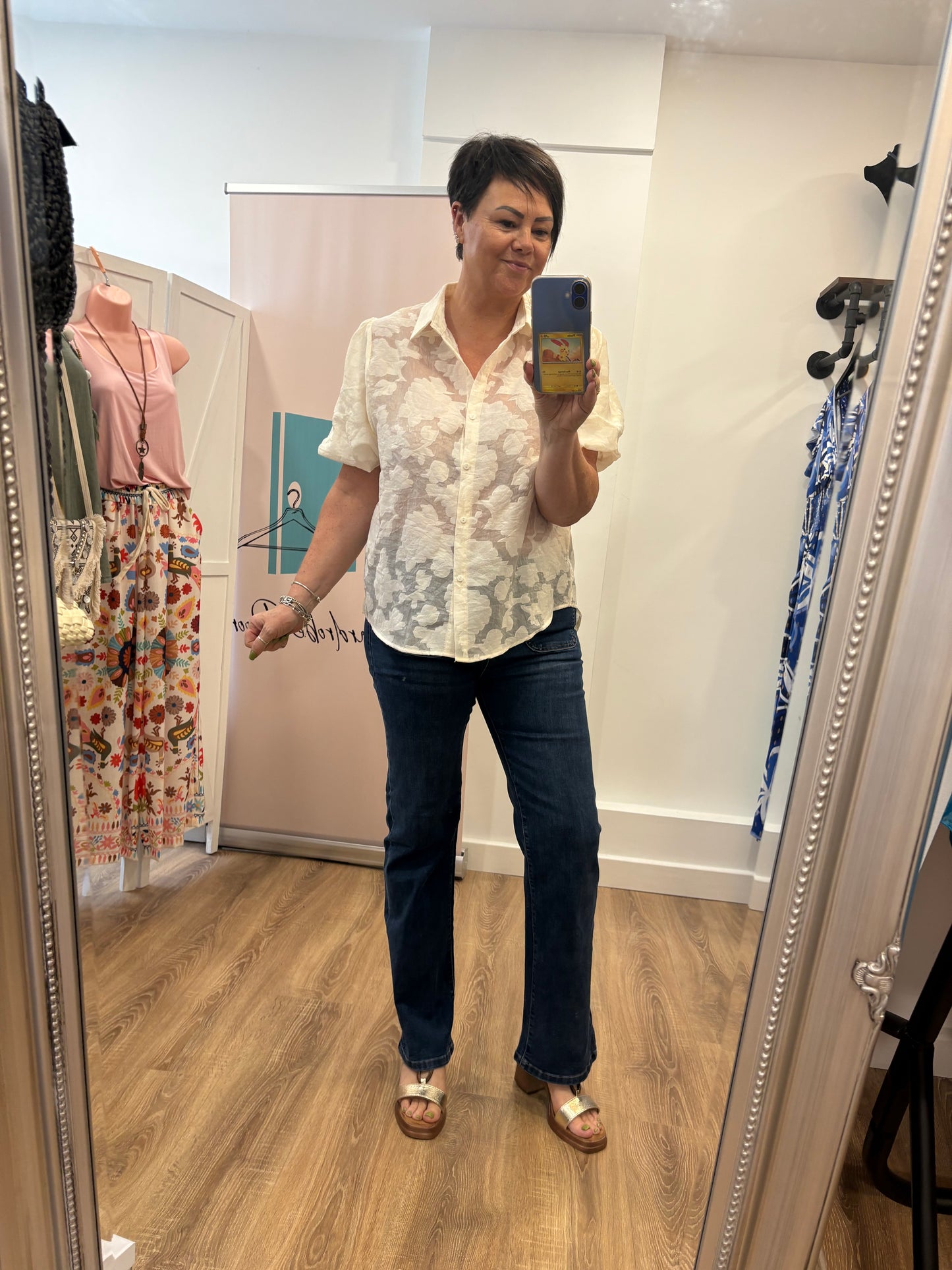 Organza Flower Design Shirt