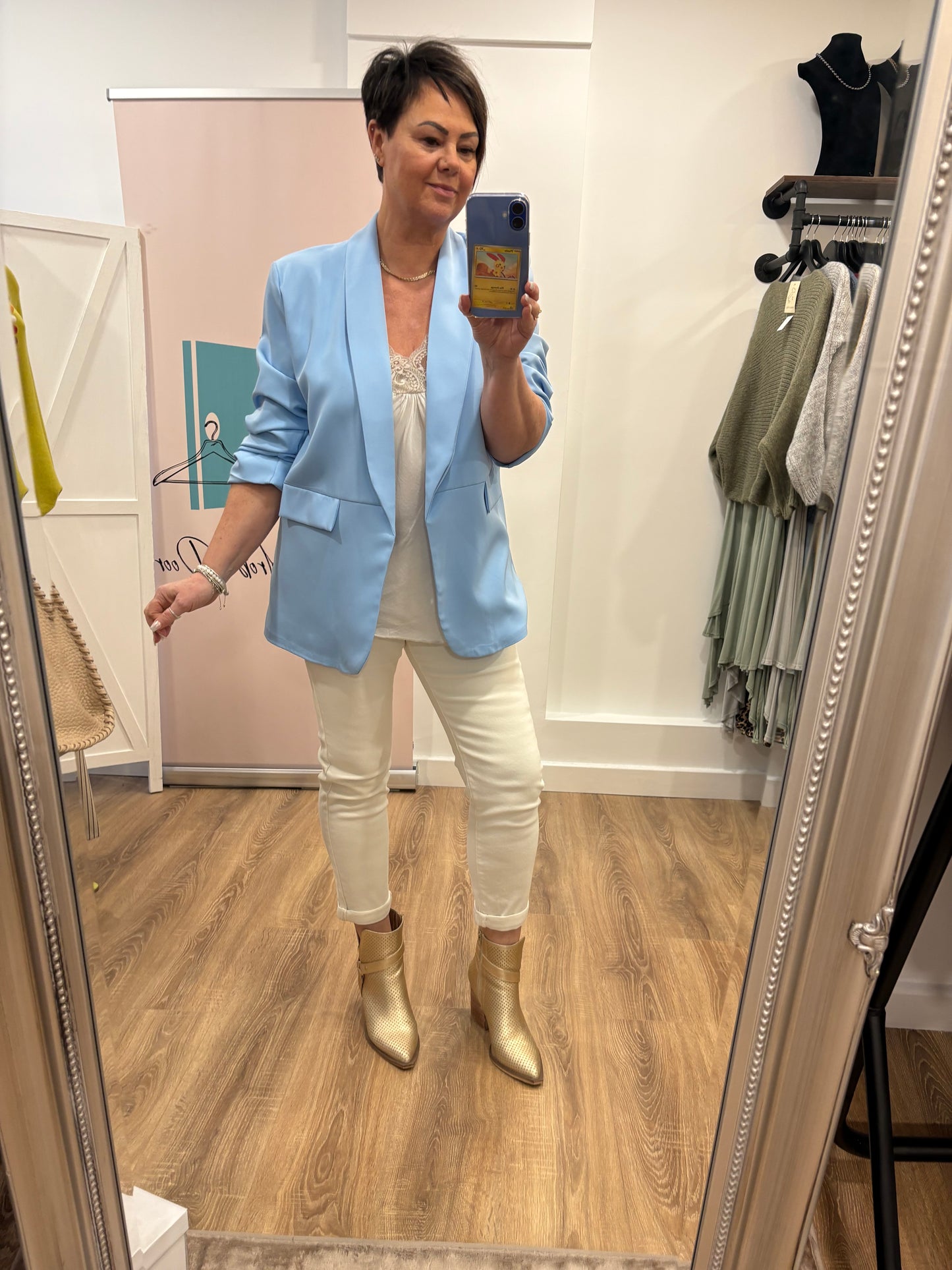 Ruched Sleeve Blazer
