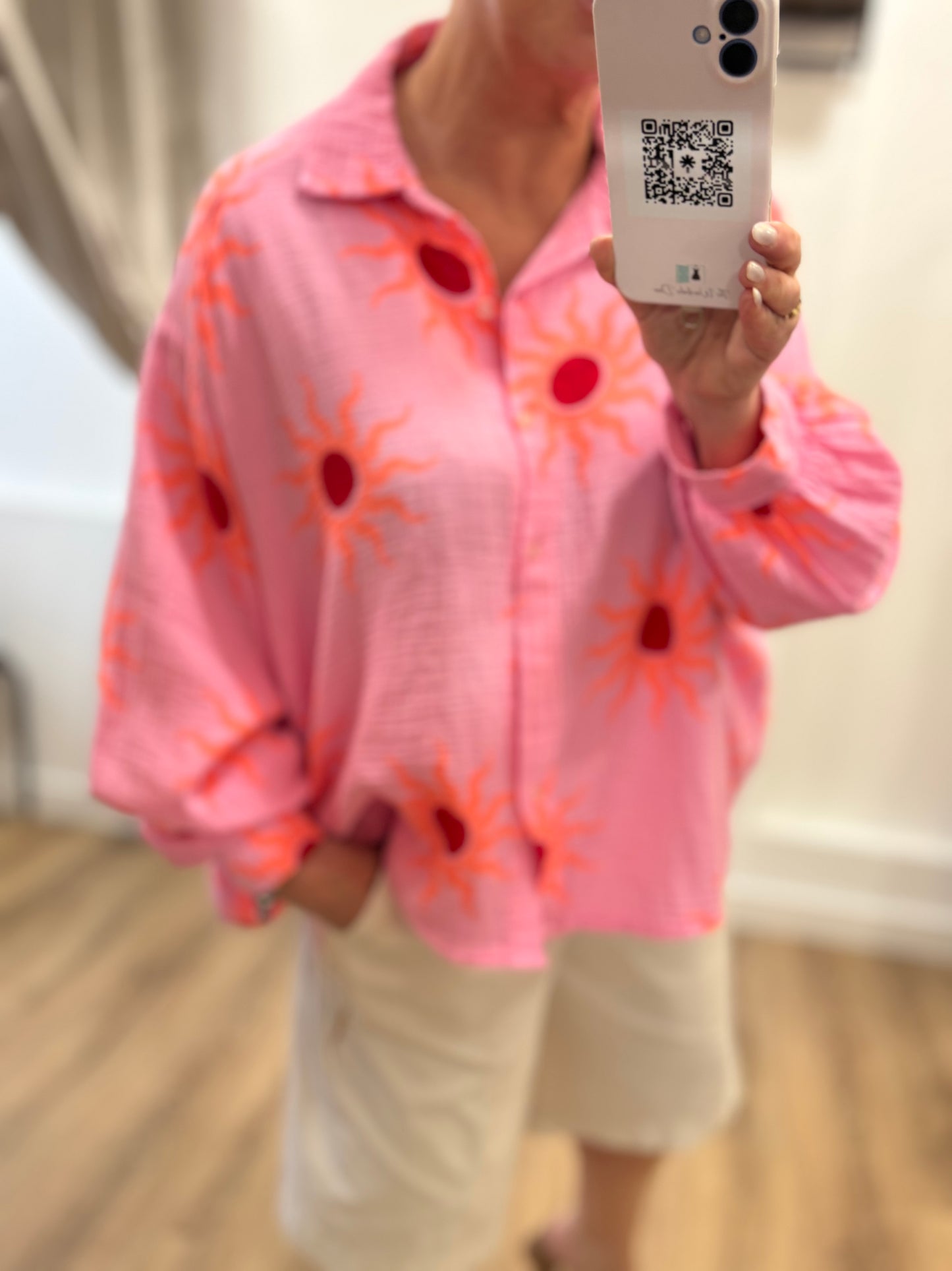 Sun Print Cheesecloth Shirt