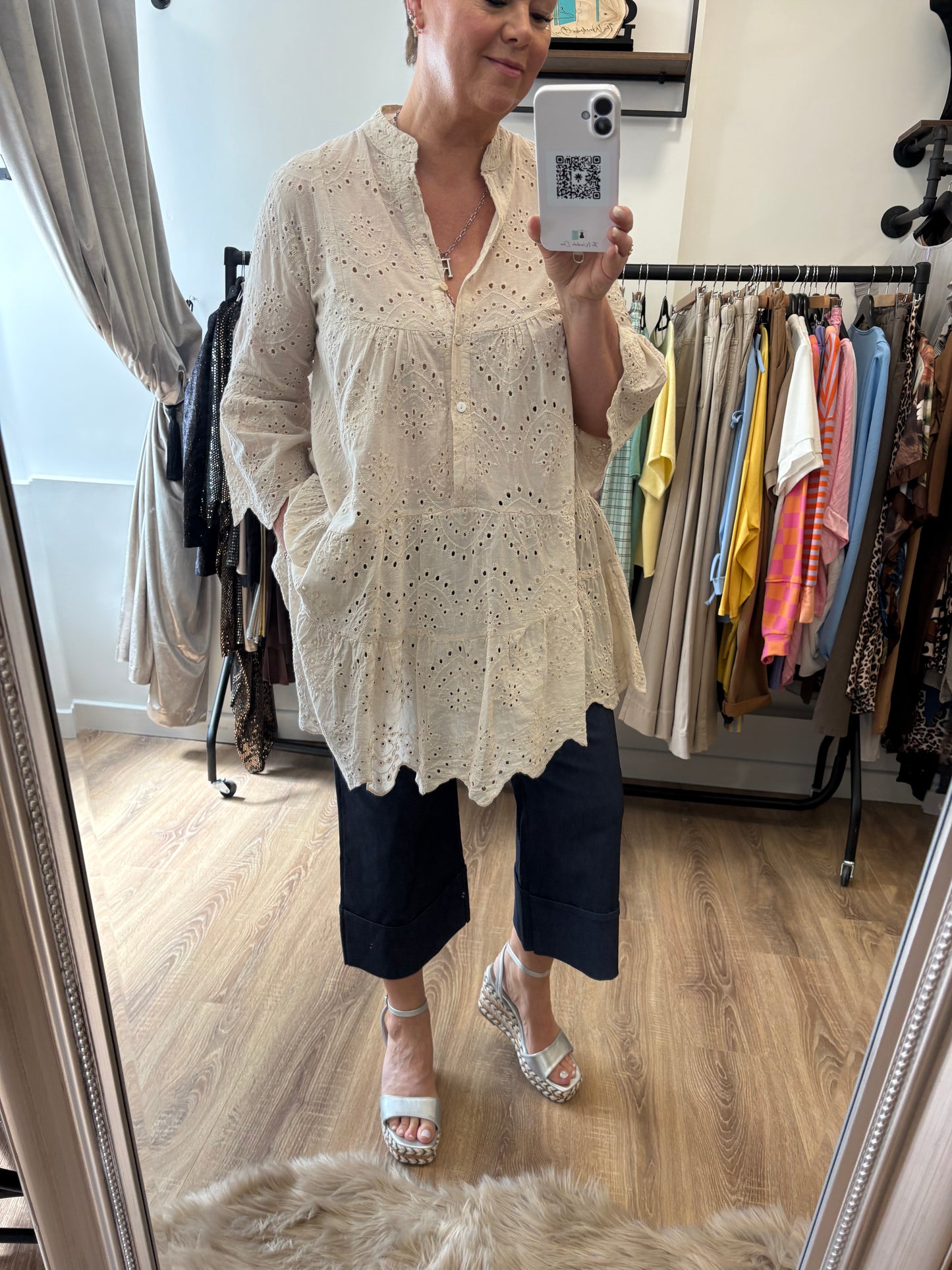 Broderie Anglaise Smock Dress