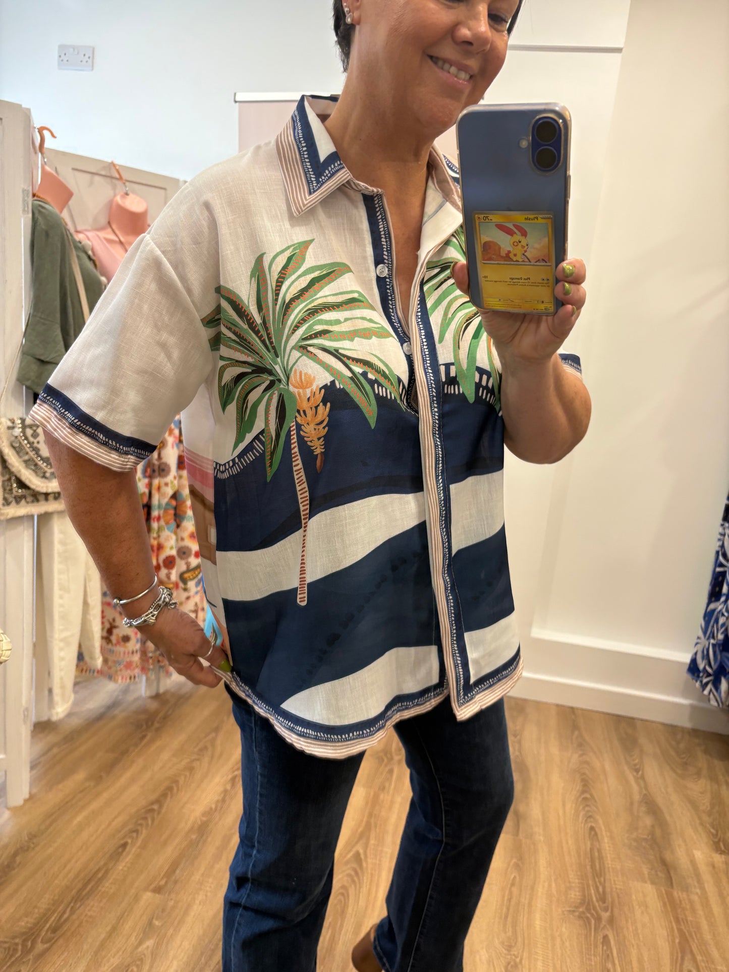 Tropical Print, Short Sleeve Shirt