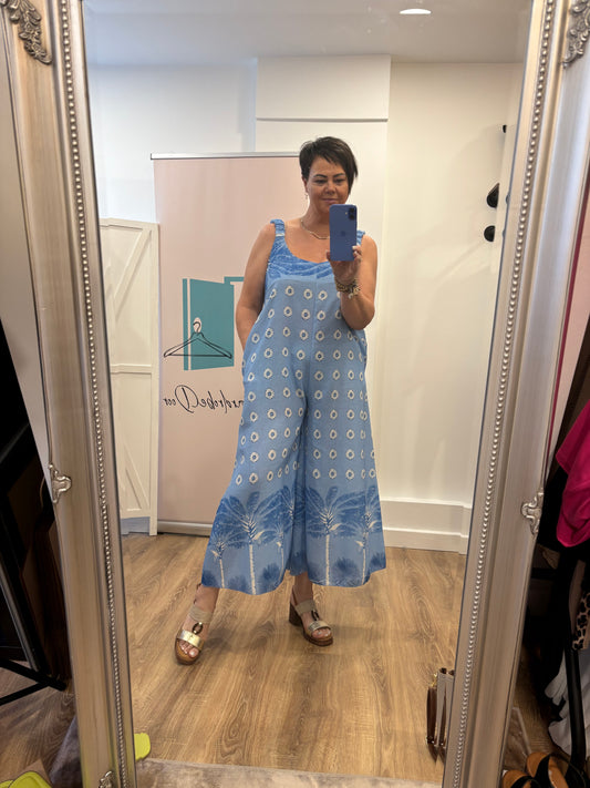 Wide Leg, Printed Jumpsuit.