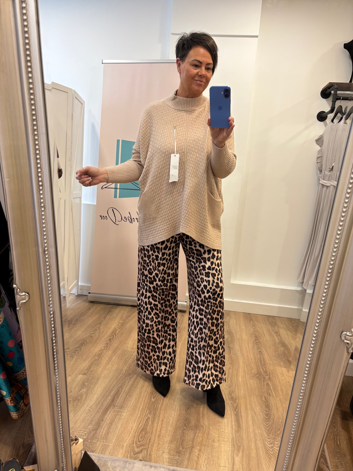 Animal print, Smart, Wide Leg Joggers.