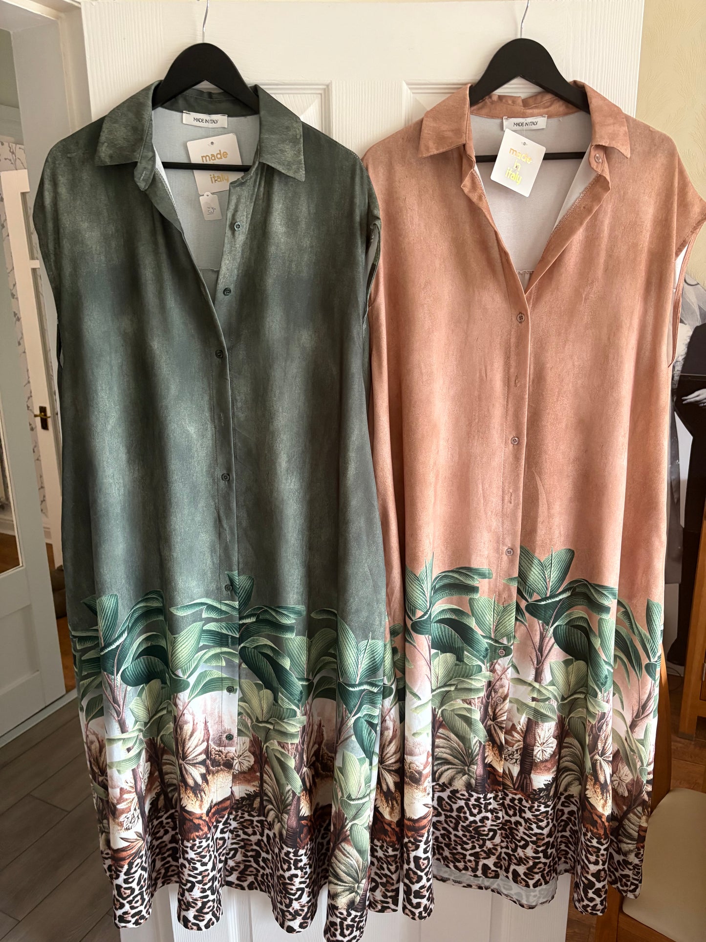 Jungle Print Shirt Maxi Dress