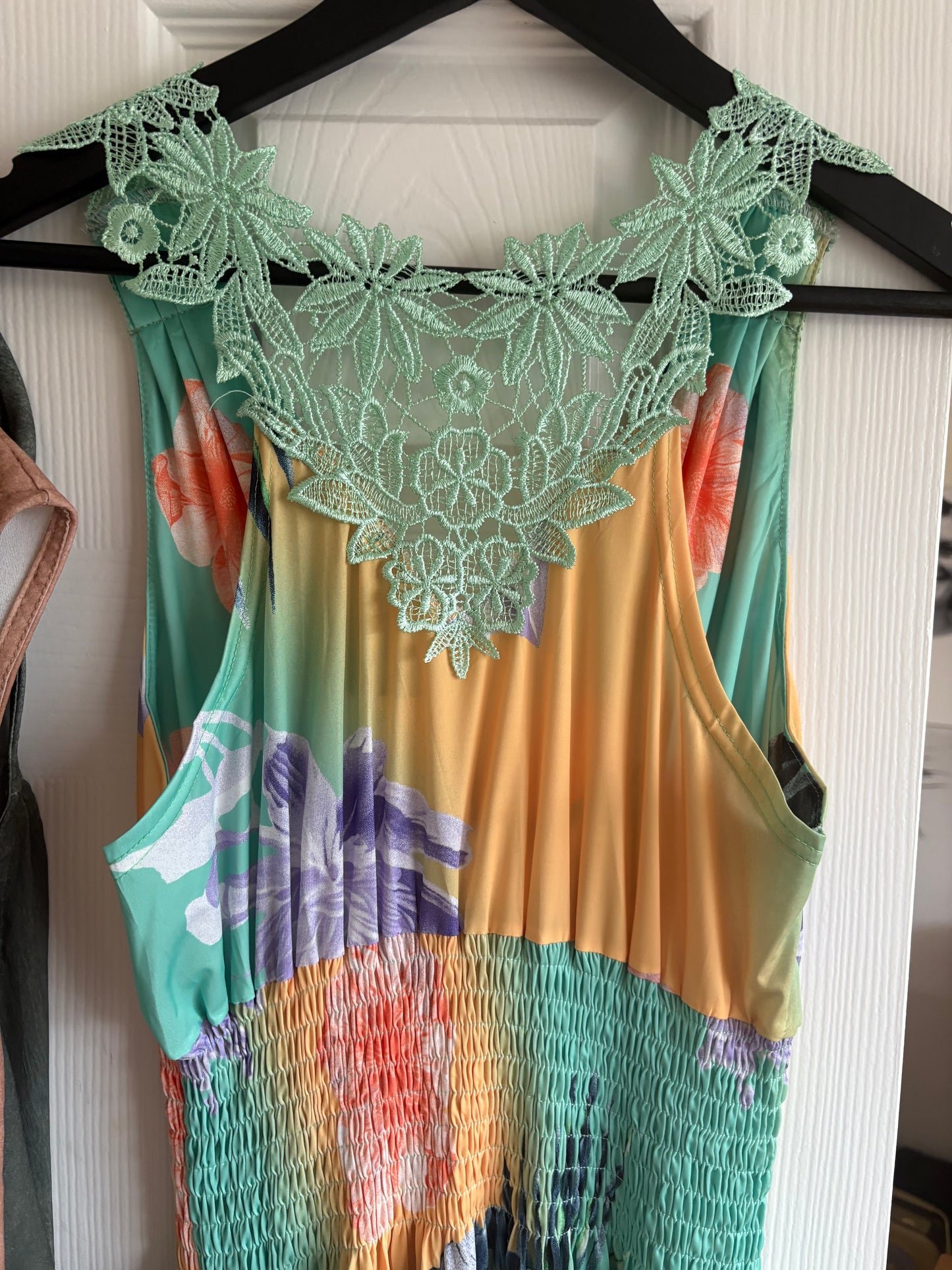 Stretchy lace top Maxi dress