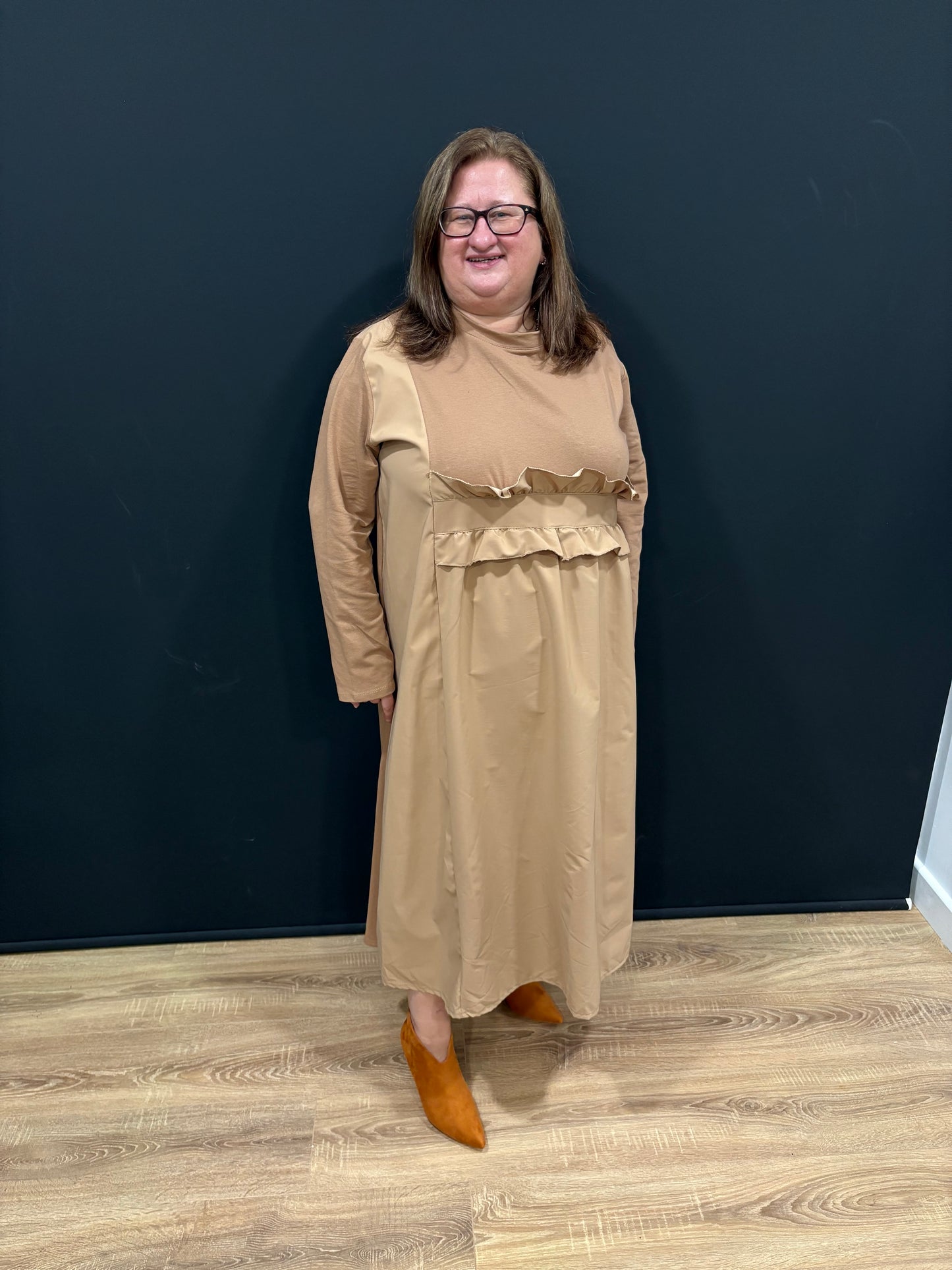 Frill Design Midaxi Dress