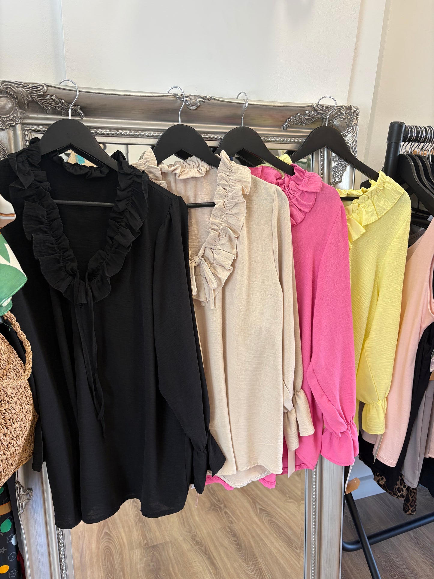 V Neck, Ruffle Blouse