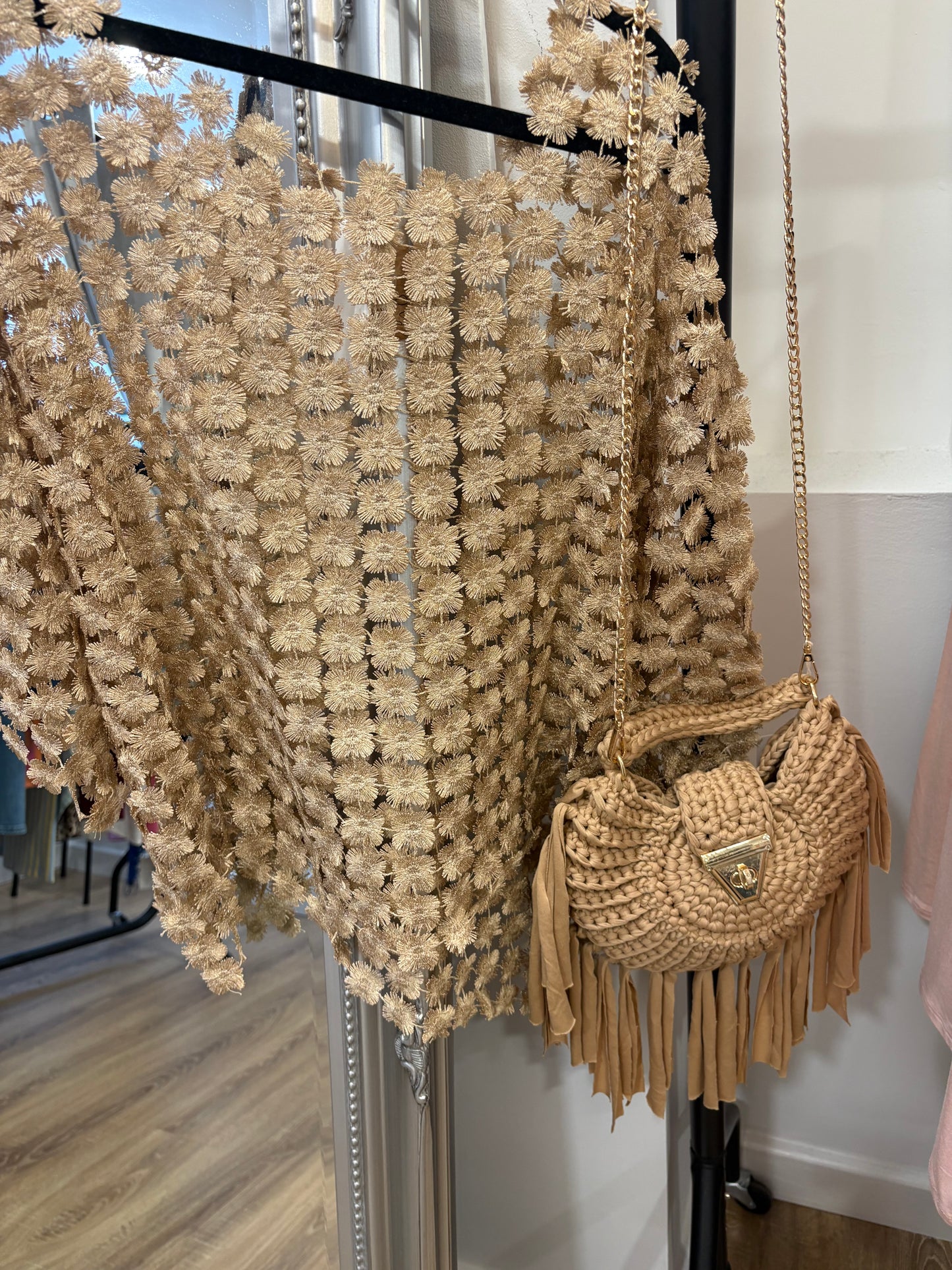 Gold Crochet Daisy Design Overtop