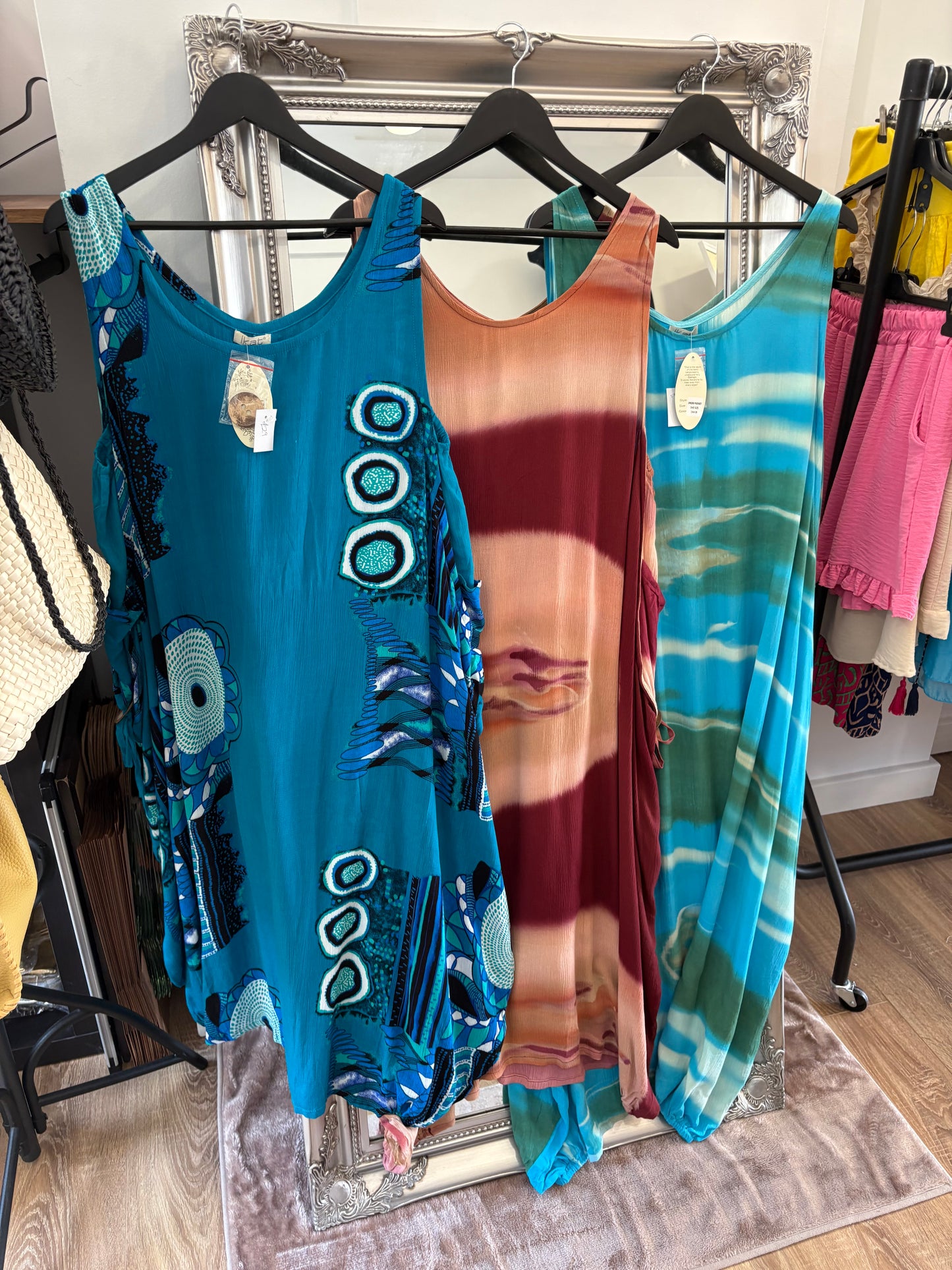 Tie Dye Pocket Detail Midaxi Dress
