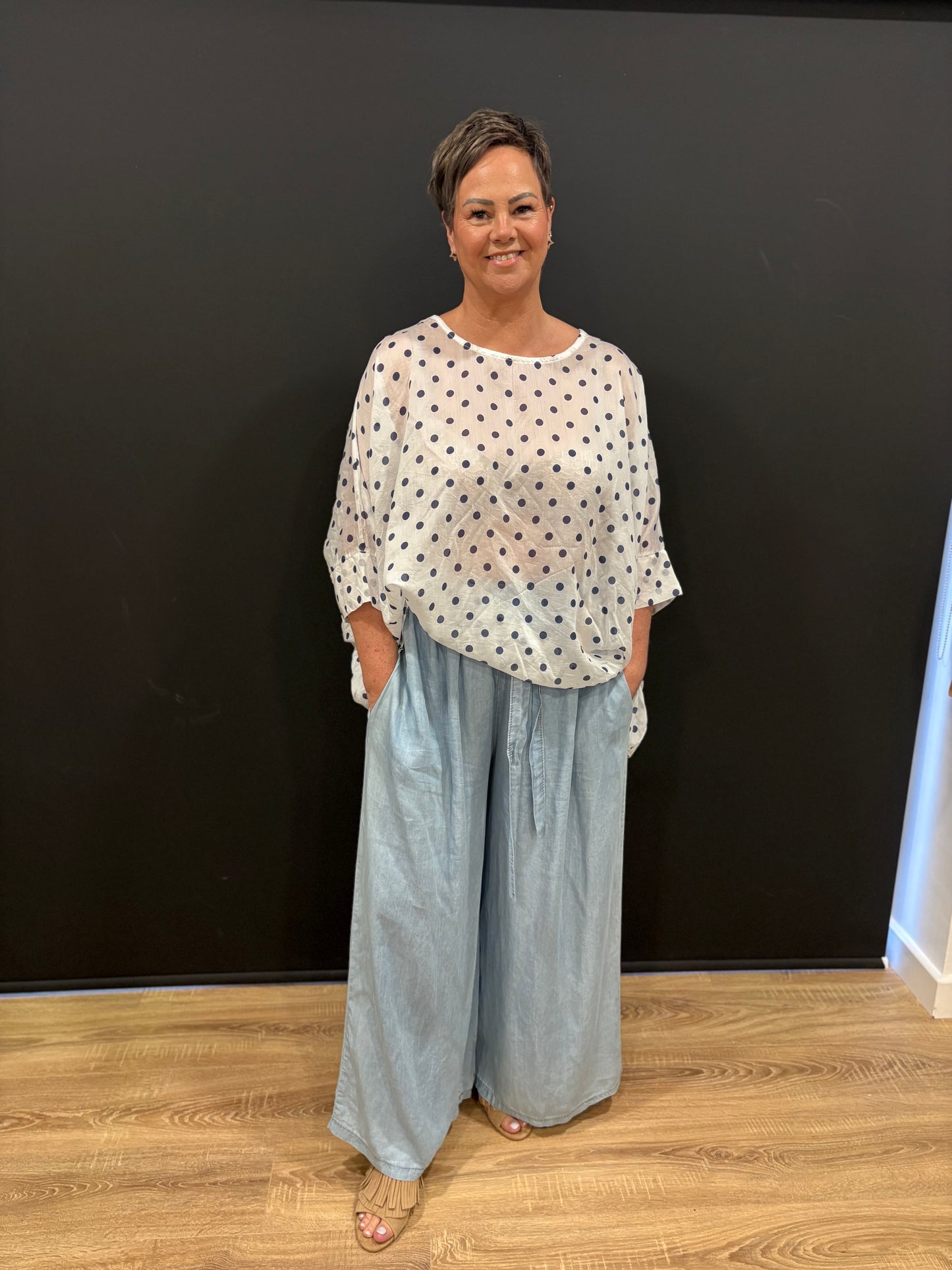 Polka Dot Oversized Blouse
