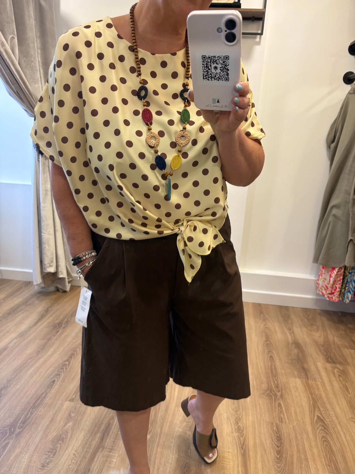 Polka Dot, Tie up Blouse