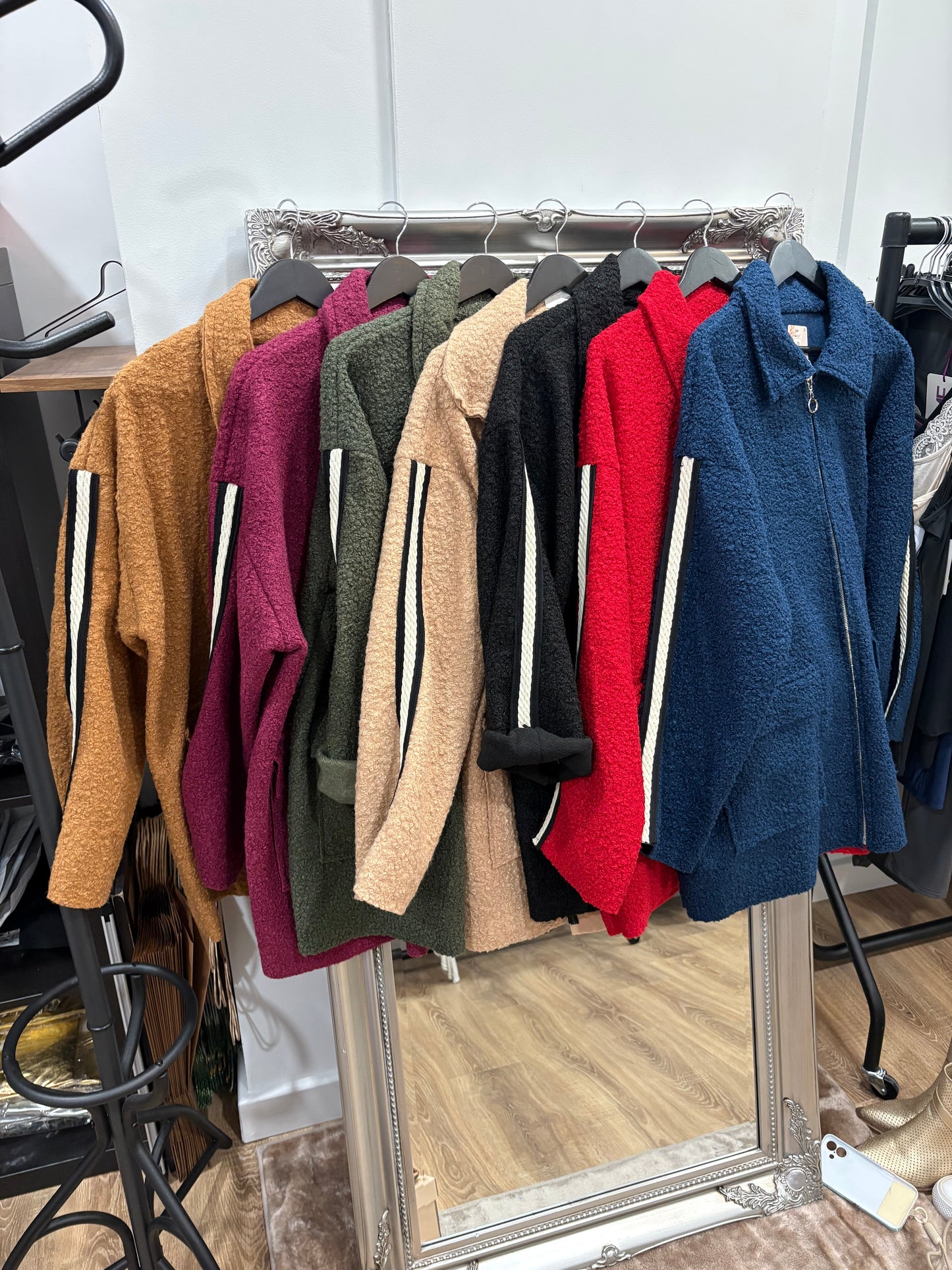 Side stripe Fleece Jacket