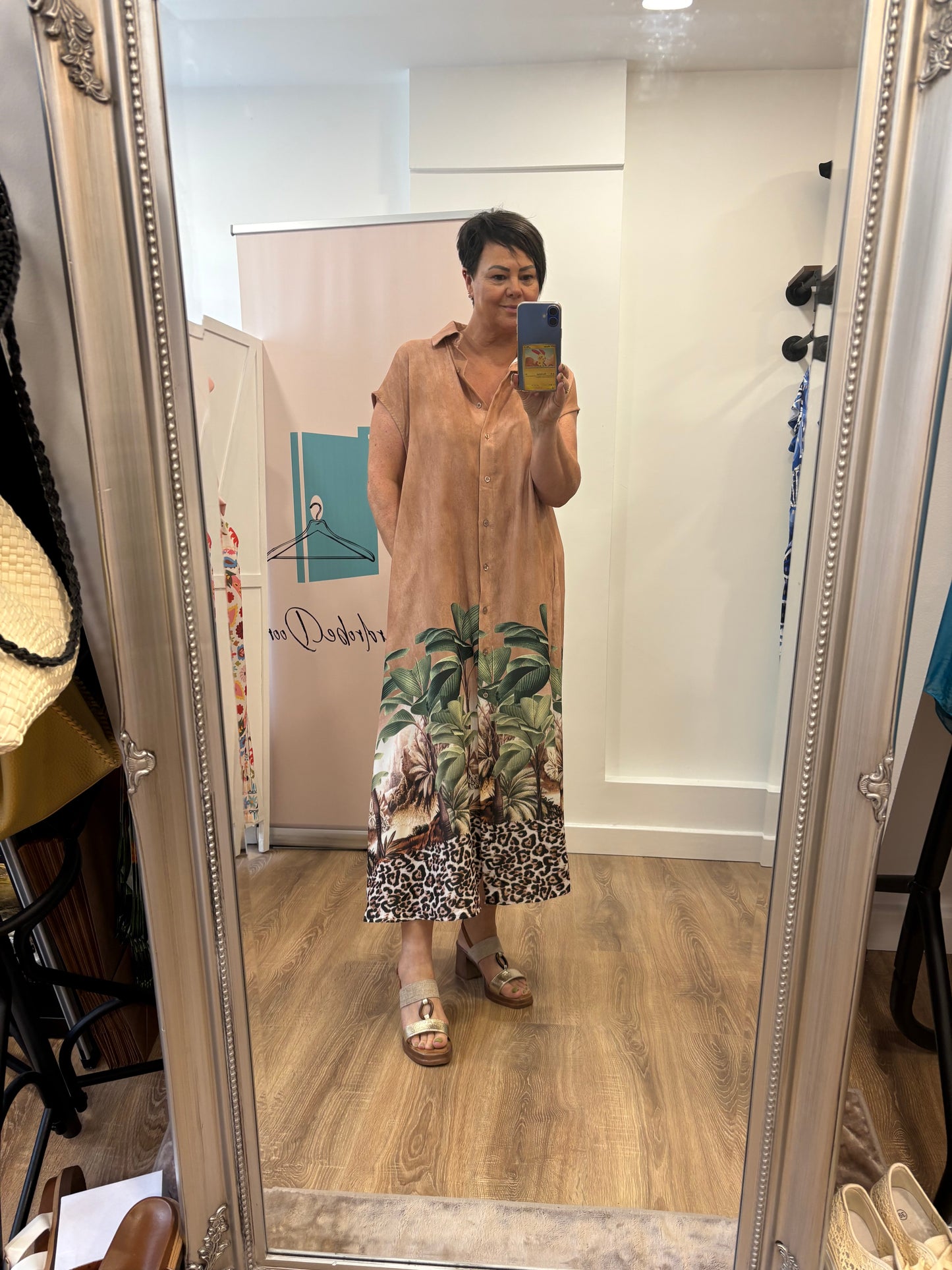 Jungle Print Shirt Maxi Dress