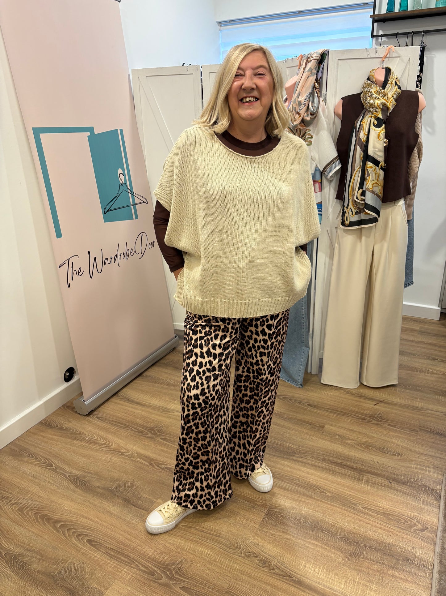 Animal print, Smart, Wide Leg Joggers.