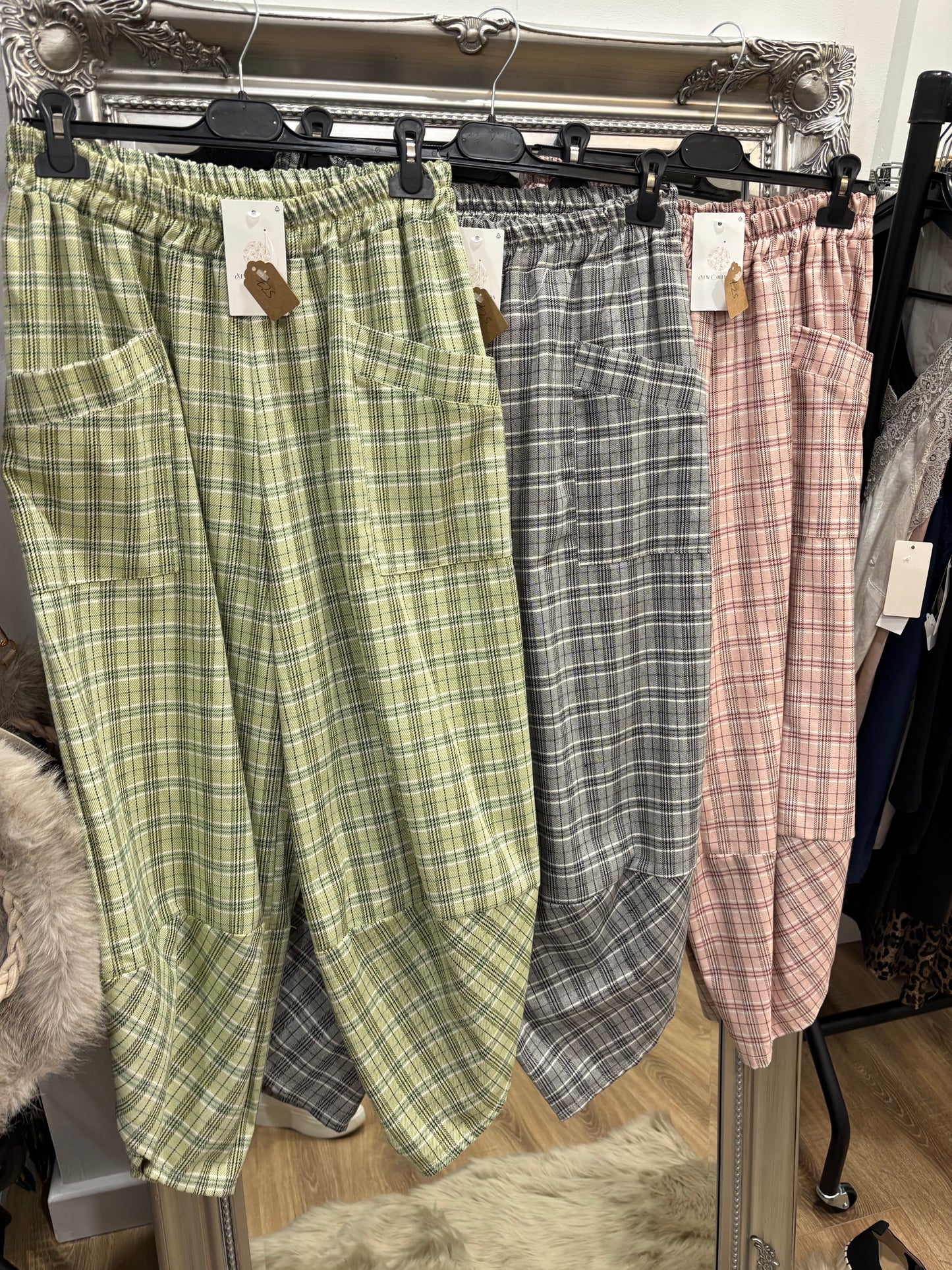Check Tulip Hem Pants