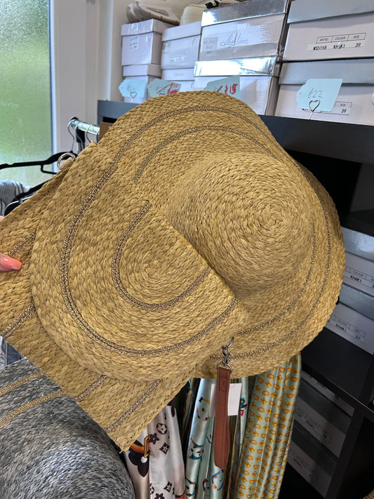Rattan Hat and Clutch Bag Set