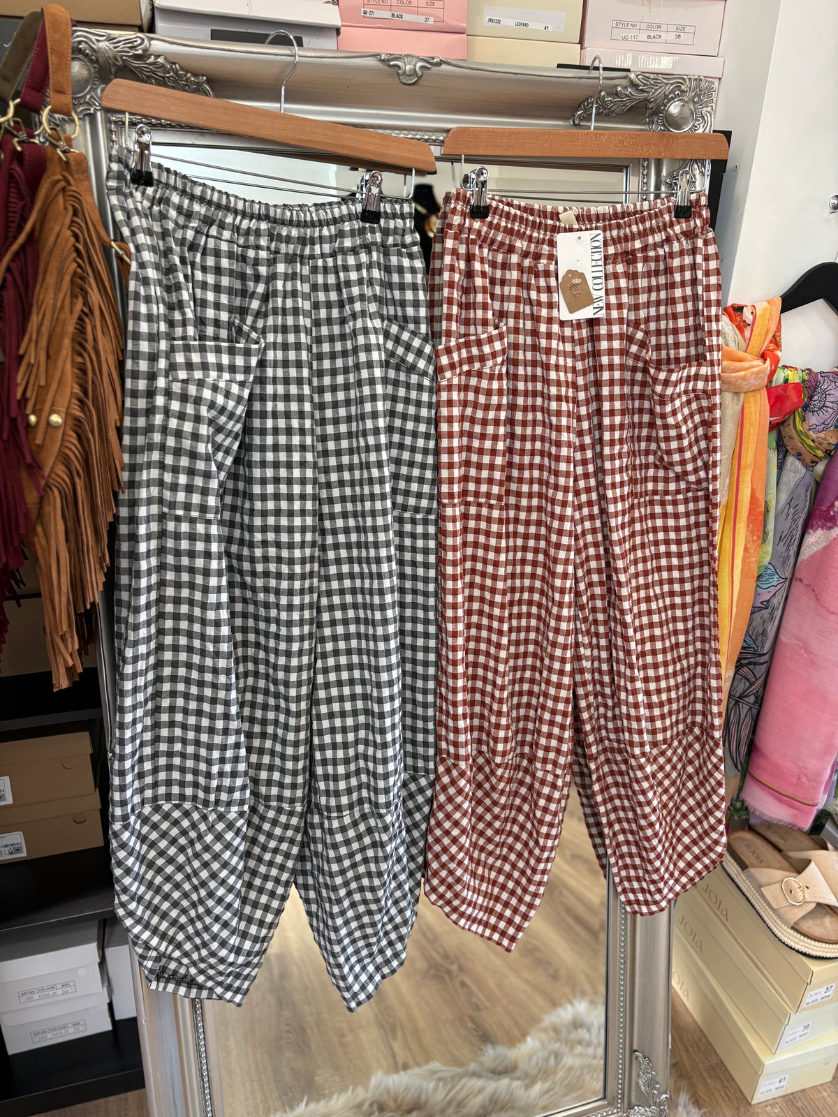 Gingham Check, Tulip Hem Trouser