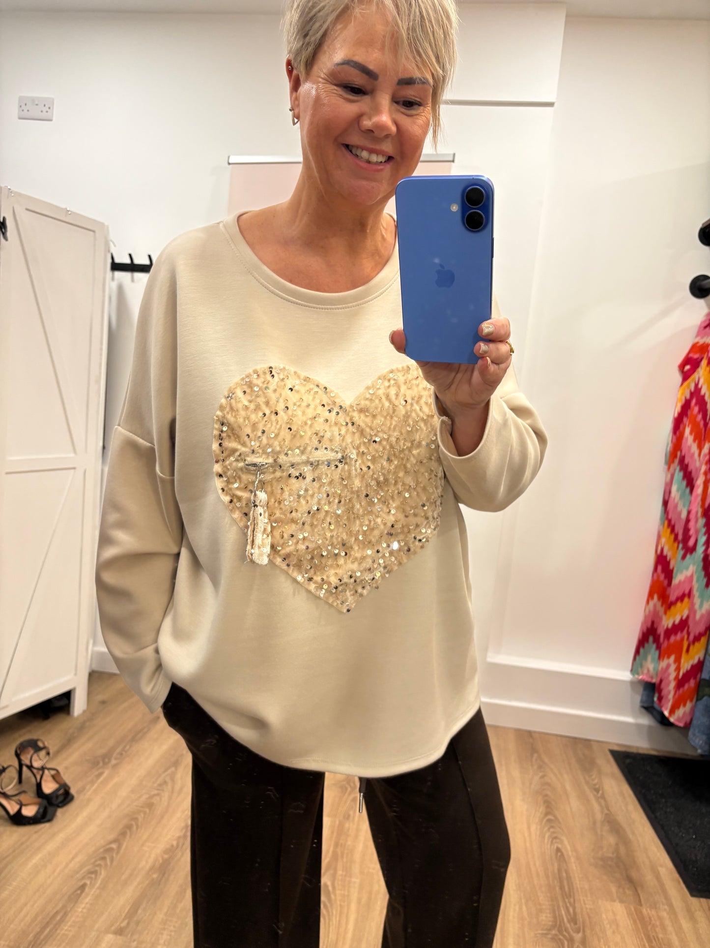 Sequin Heart Sweatshirt