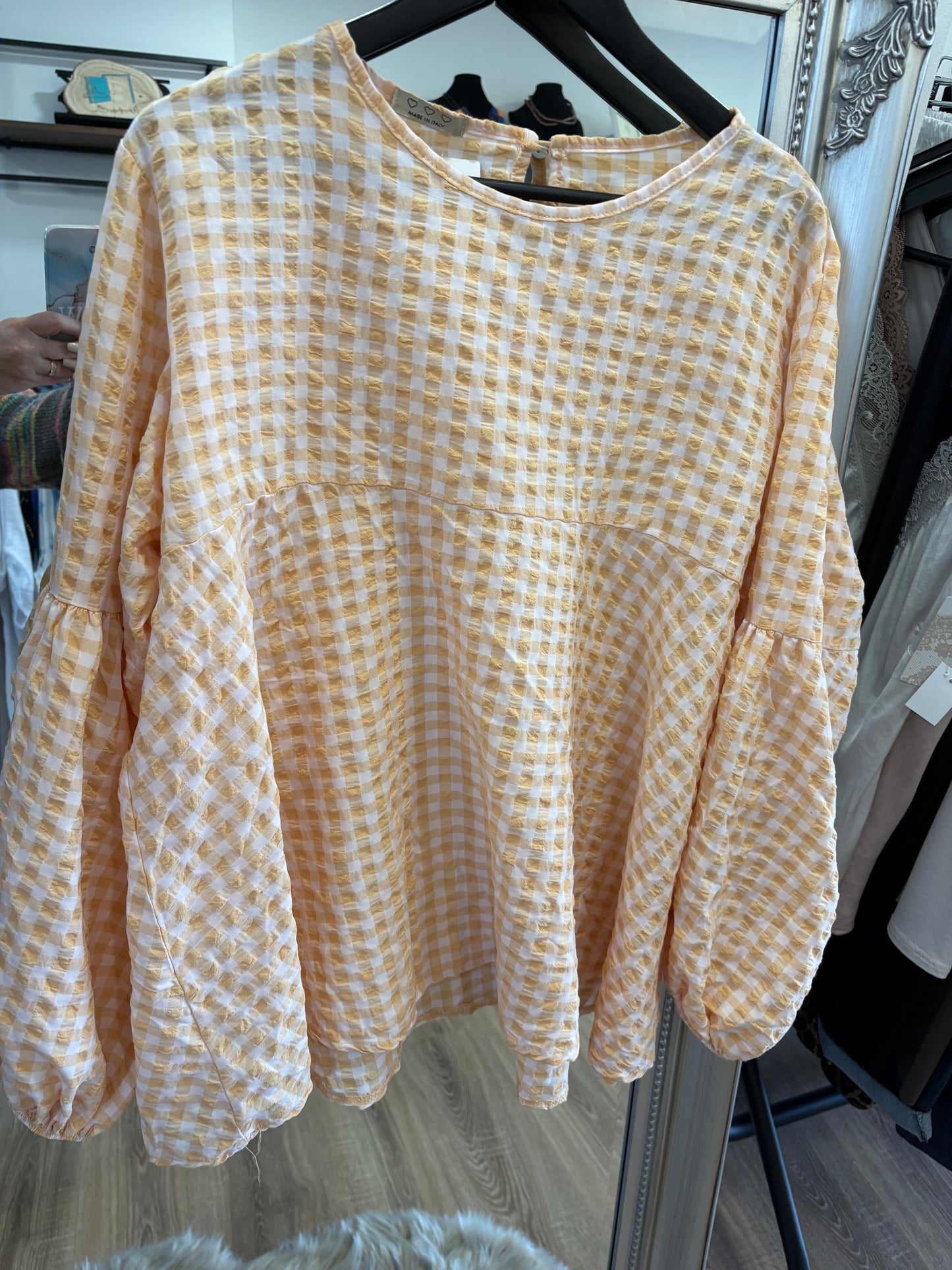 Gingham Smock Blouse