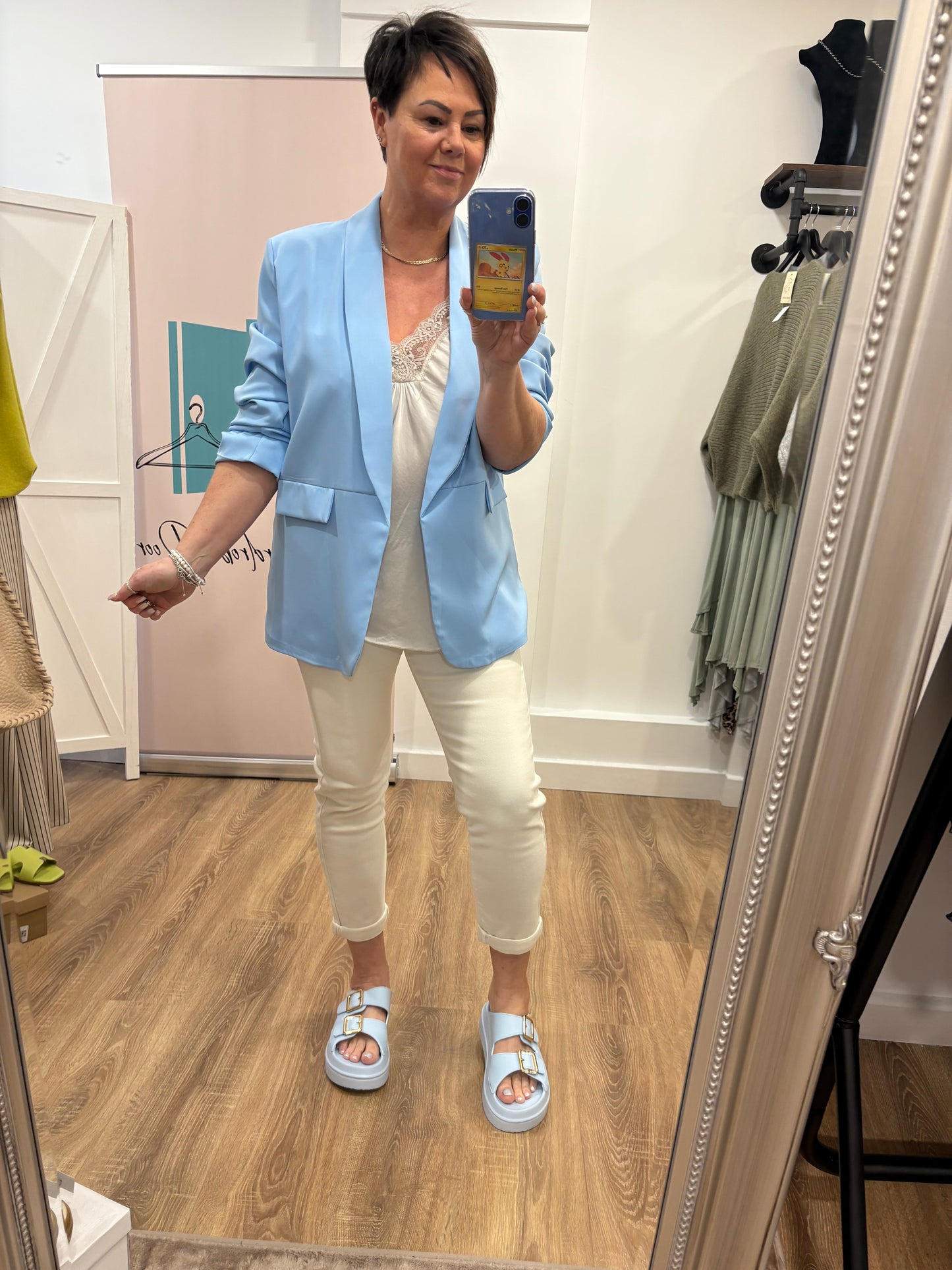 Ruched Sleeve Blazer