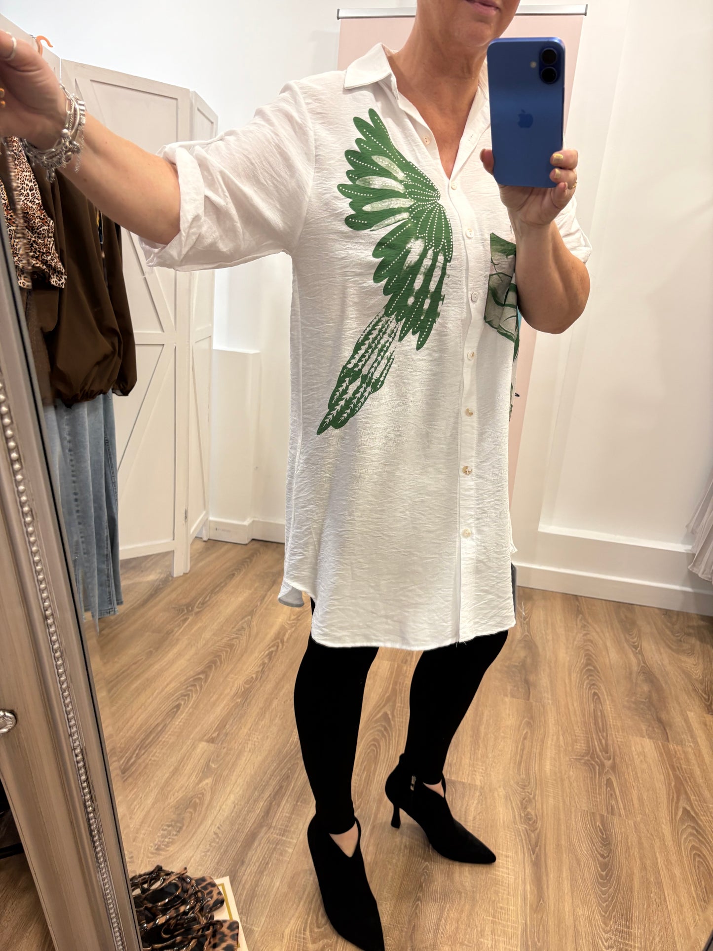 Longline Flowerbird Shirt