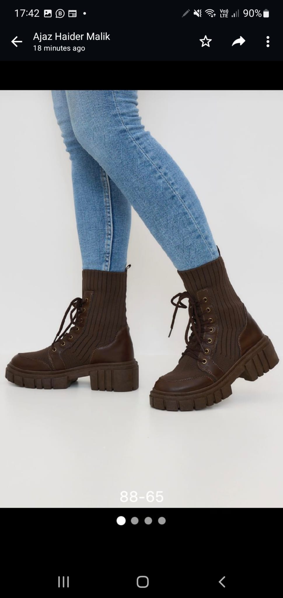 Chunky lace up sock boots