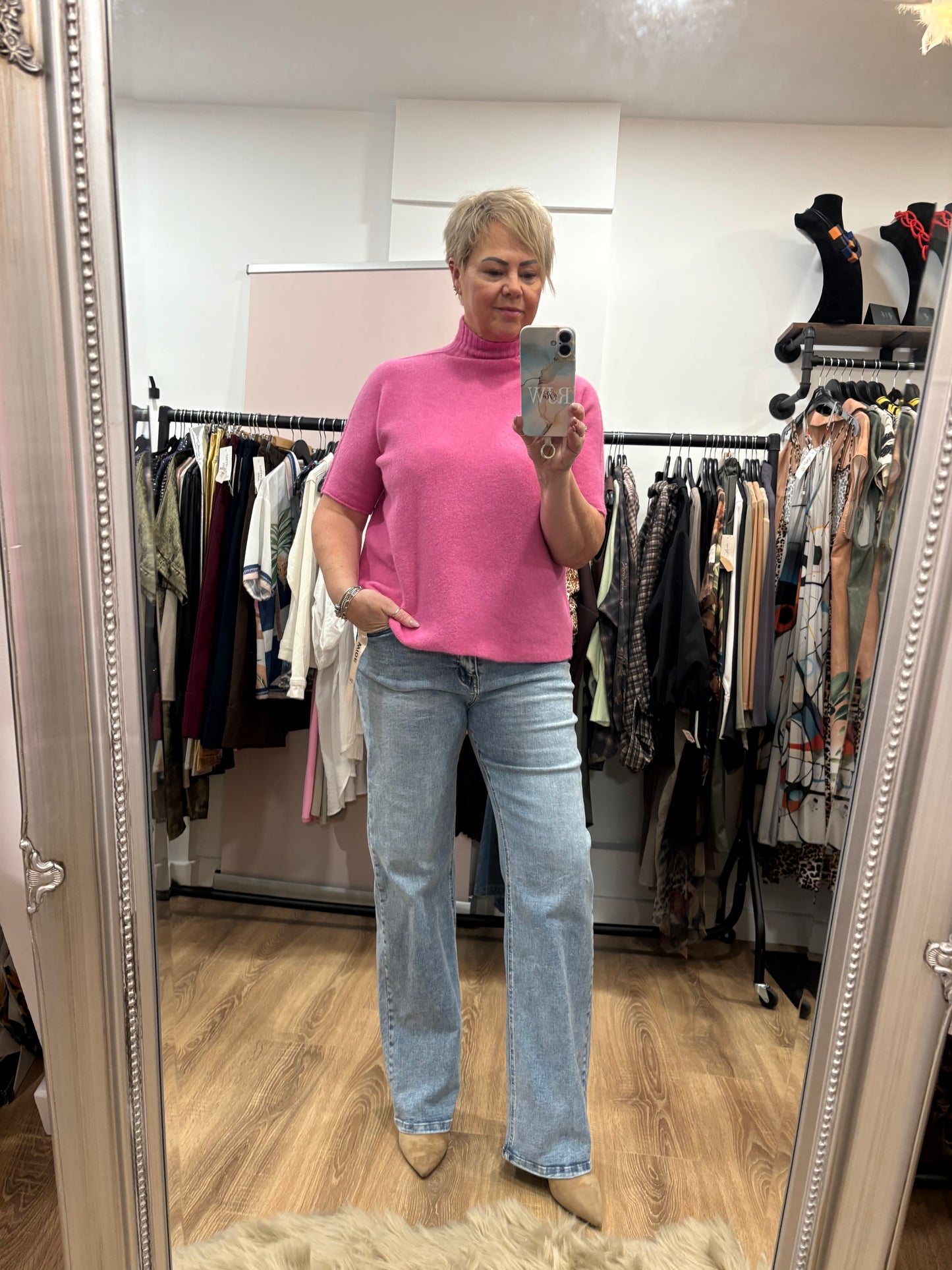 Crew Neck, Short Sleeve Jumper